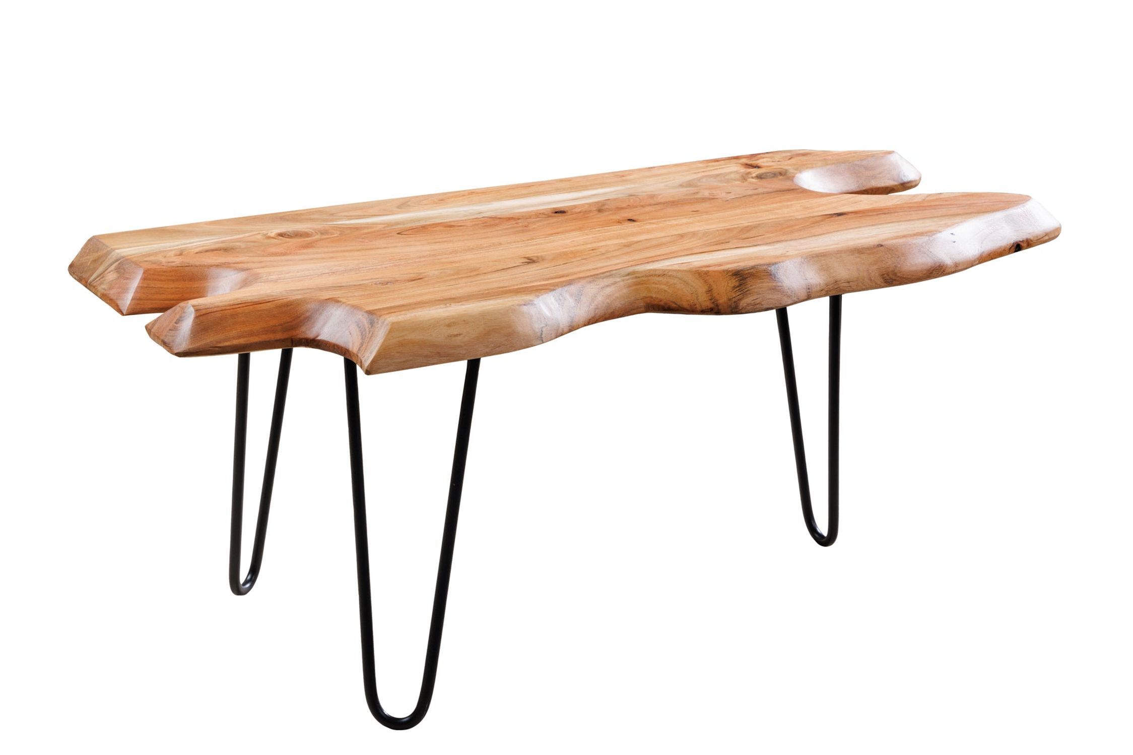 Couchtisch Akazienholz Metall 100x41 cm (LxBxH) Handarbeit