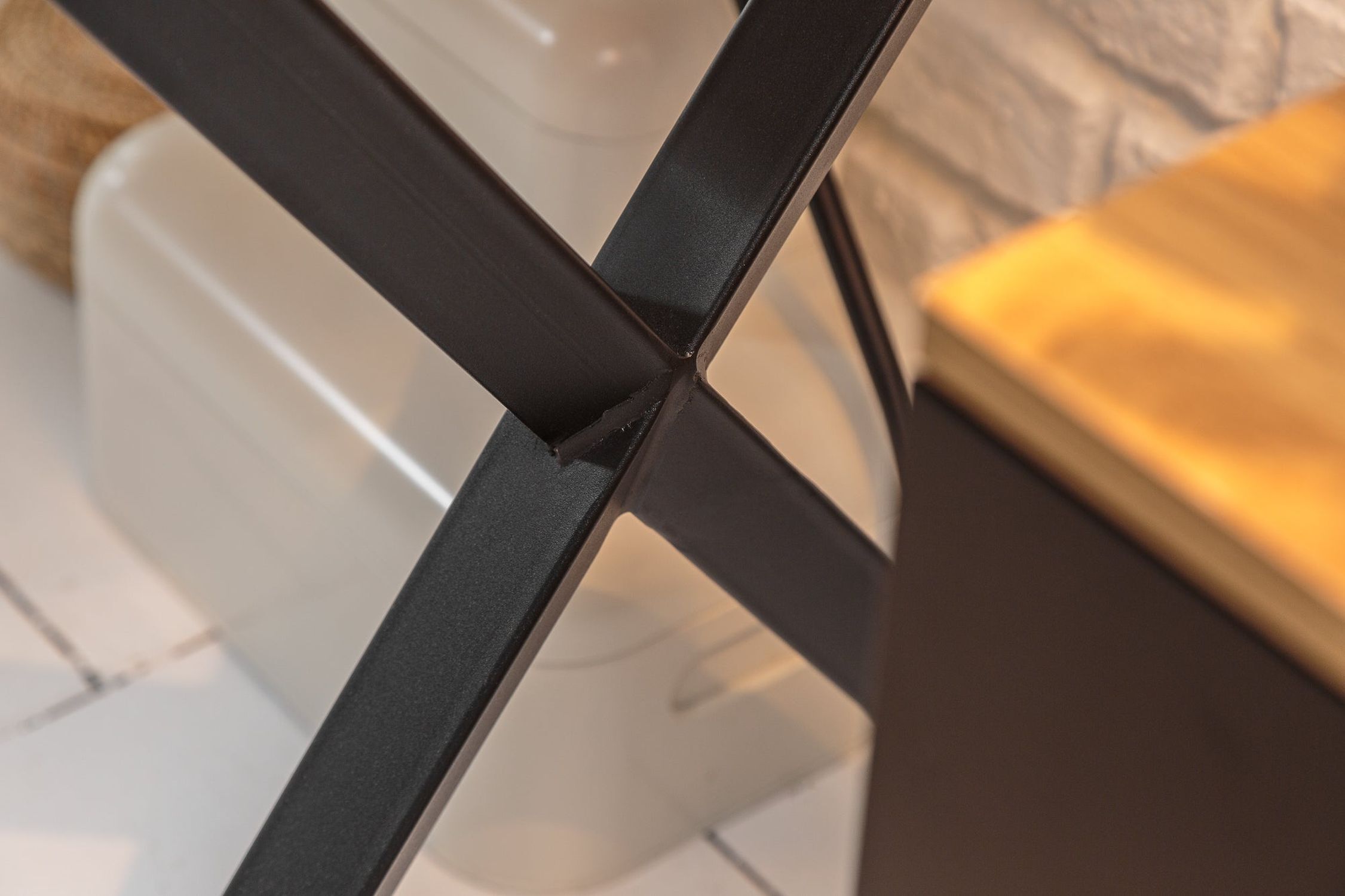 Schreibtisch mit Schublade in Eiche Schwarz 110x76 cm