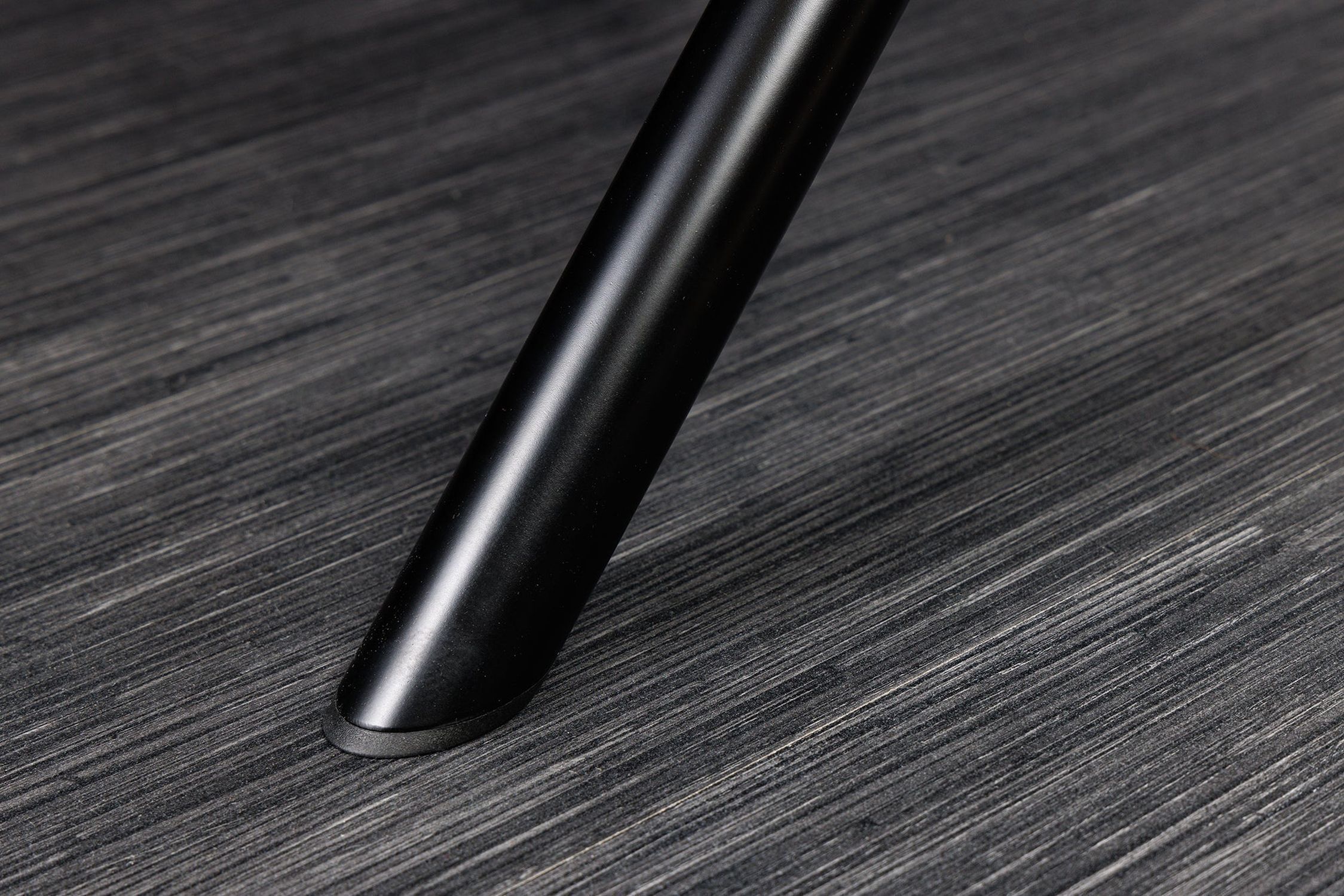Bürostuhl Taupe Schwarz aus Leder Stoff Metall ohne Rollen