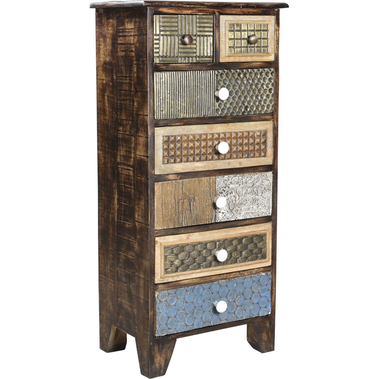 Kommode hoch 110 cm B: 50 cm Bunt Holz MDF dekorativ