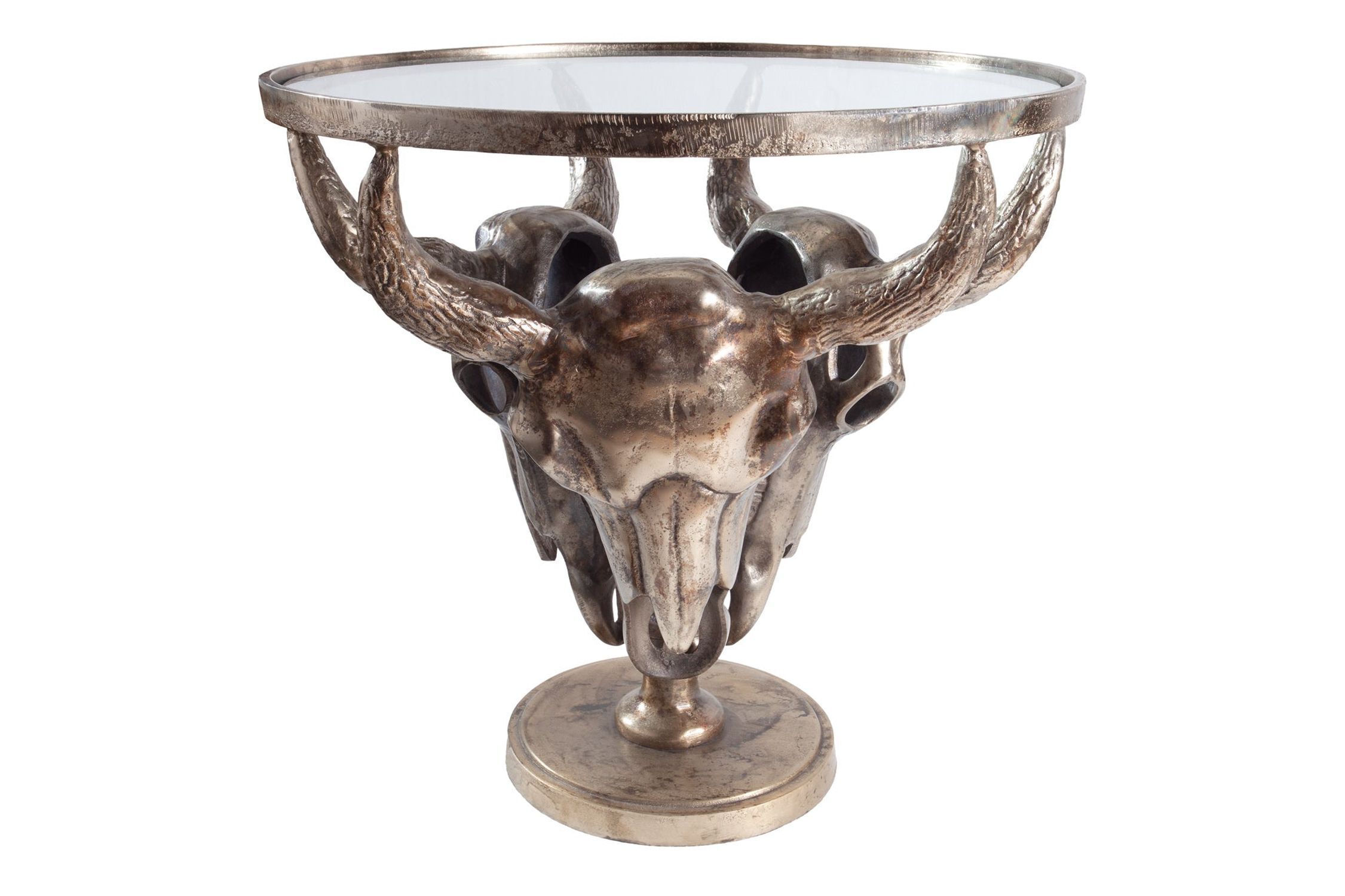 Couchtisch Glas Aluminium in Bronze 56 x 56 cm