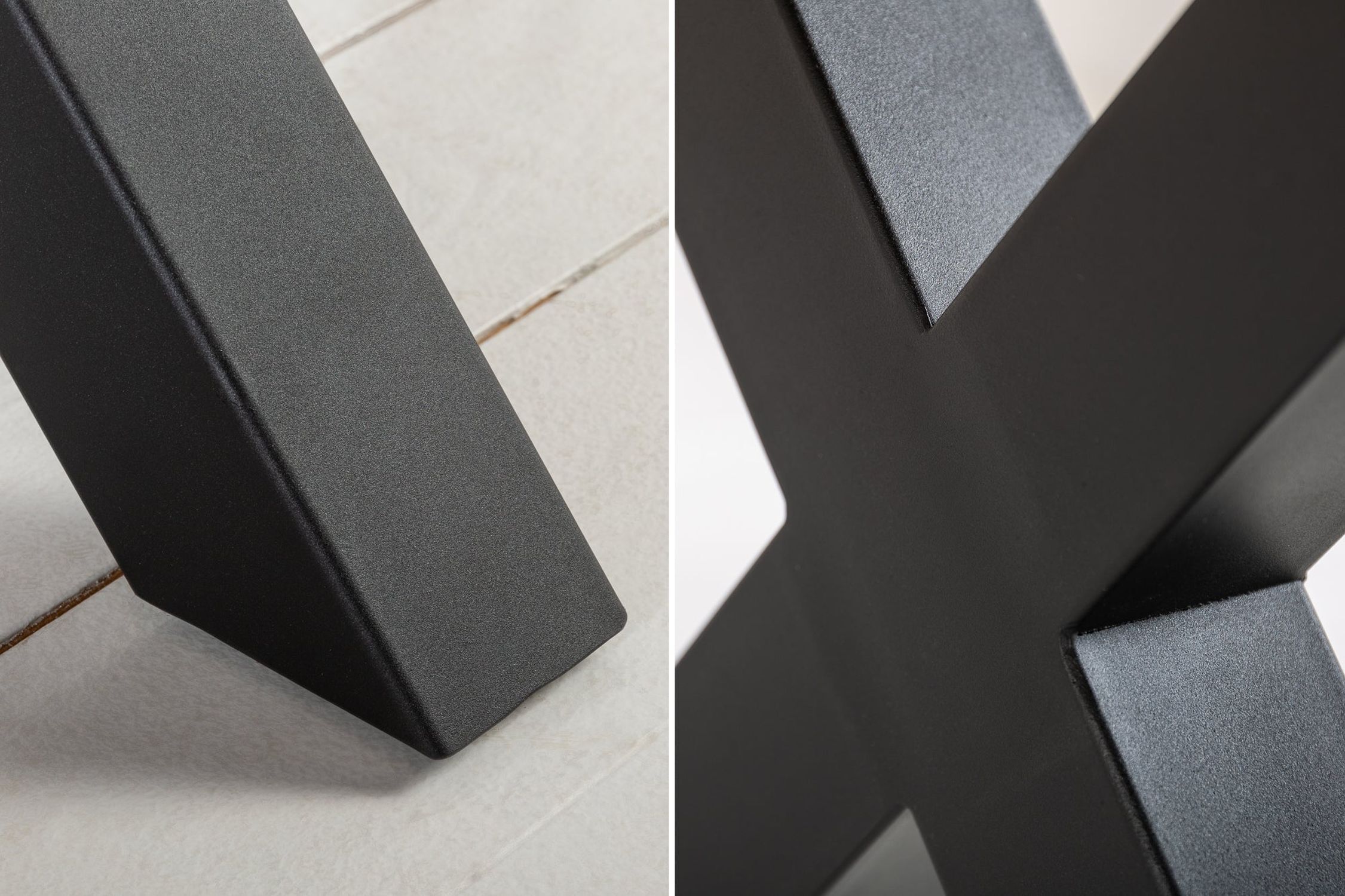 Esstisch Baumkante Akazienholz Metall Braun Schwarz 160x90cm
