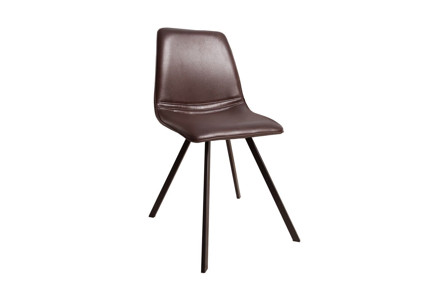 Esszimmerstuhl Kunstleder Metall 98 cm in Braun Schwarz