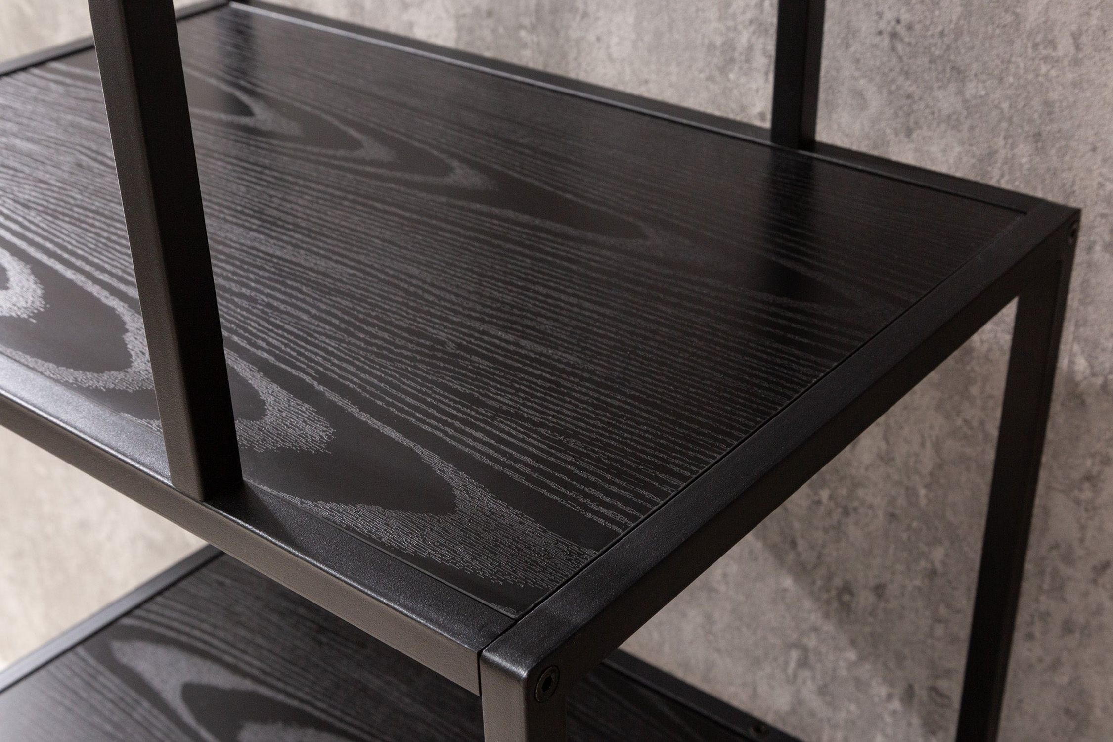 Standregal Schwarz 77 x 185 cm Modern asymmetrisch