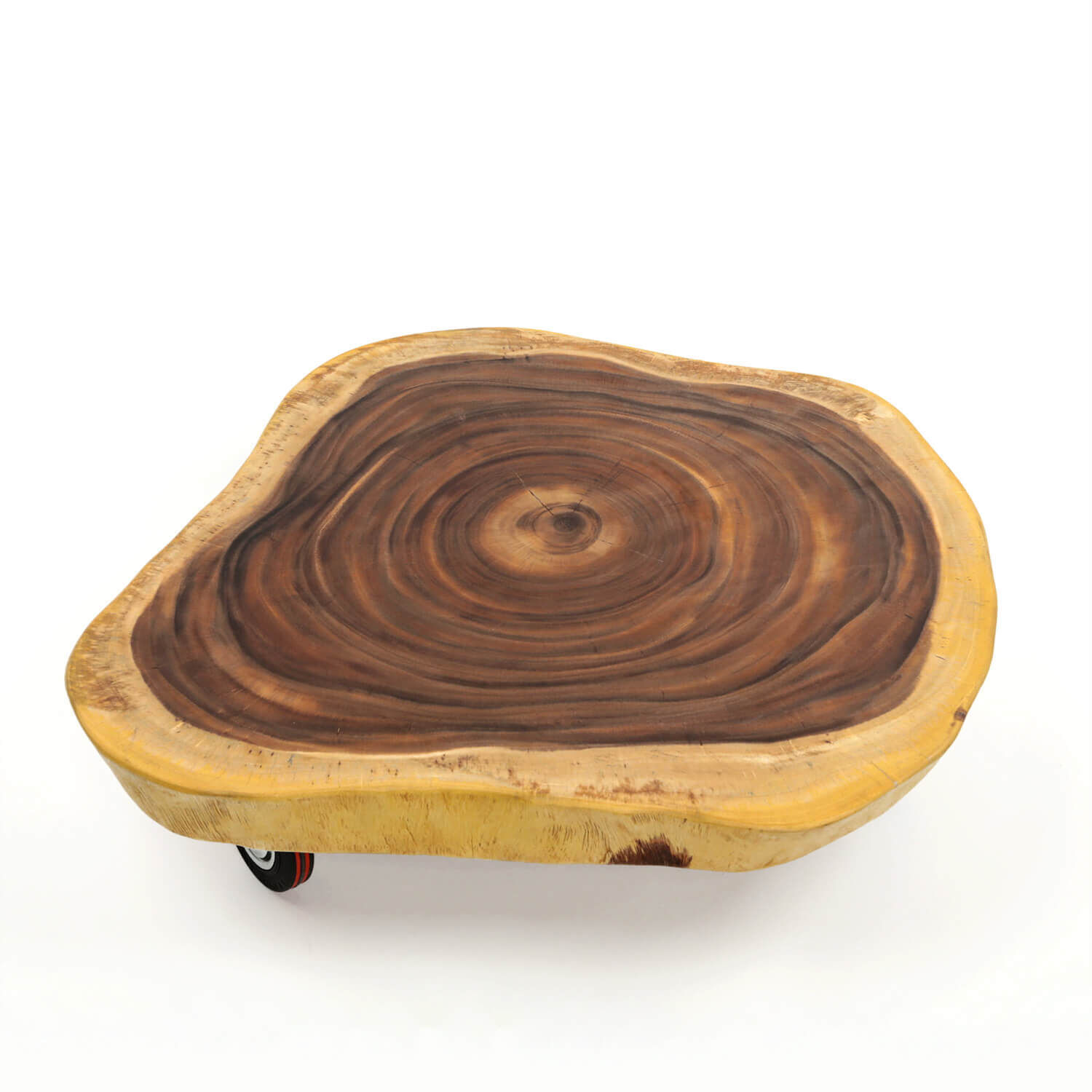 Couchtisch Akazienholz Handarbeit 80x75 cm in Natur Holz