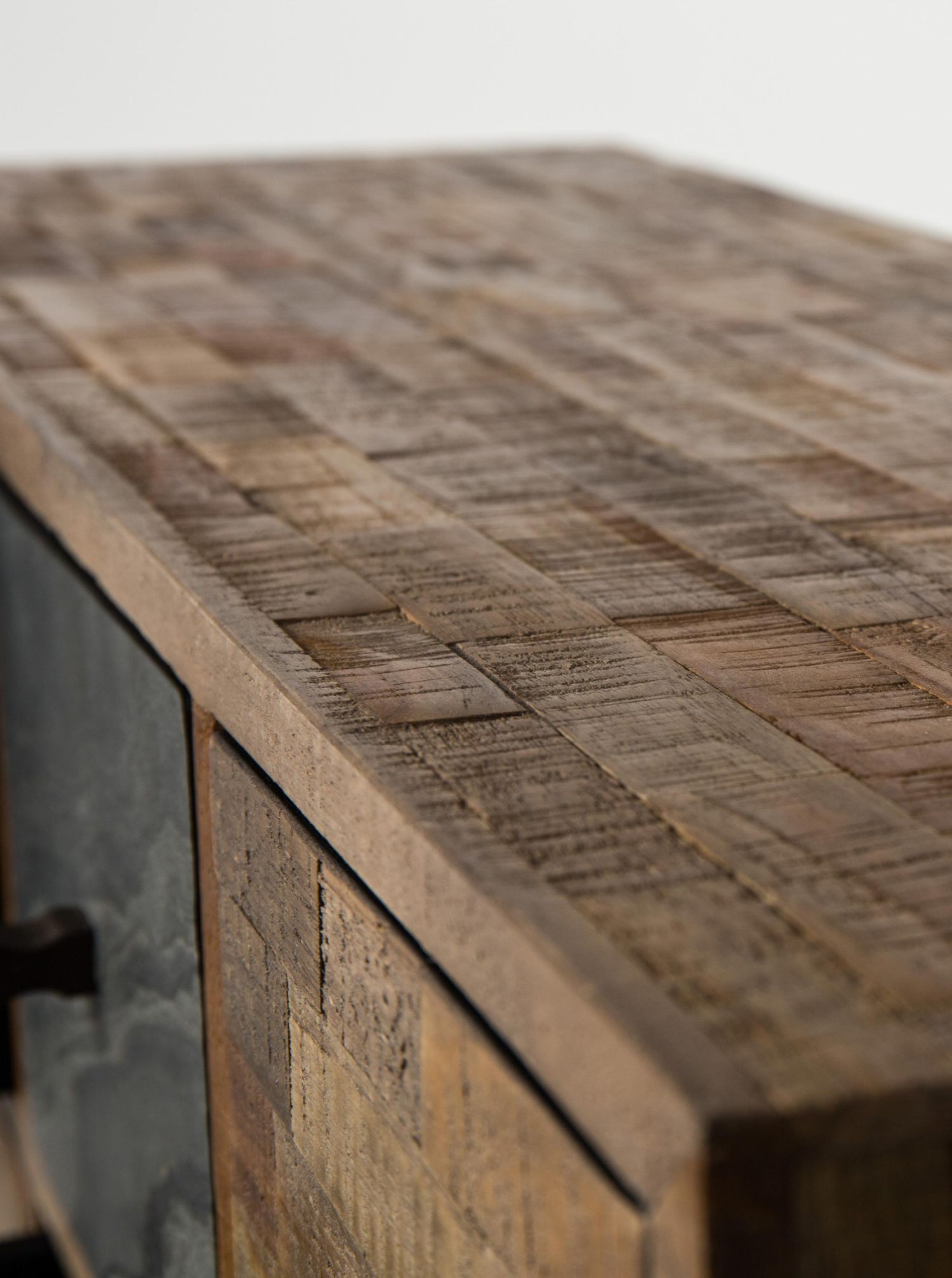 Sideboard Holz Stahl 92 cm breit Natur Grau Schwarz