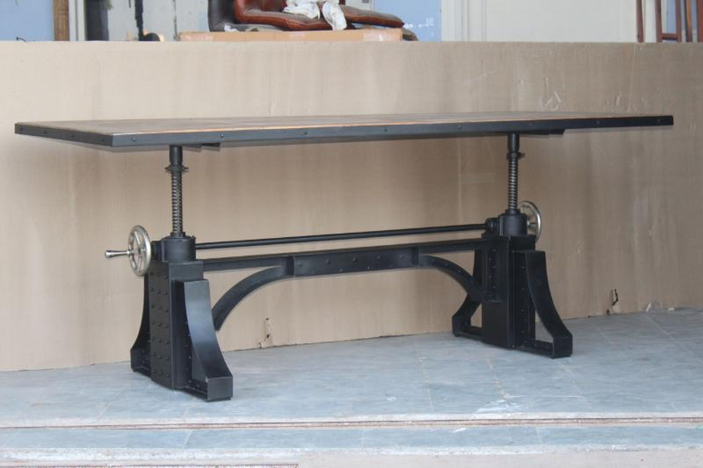 Esstisch Mangoholz Eisen 240x94 cm in Shabby Holz Schwarz