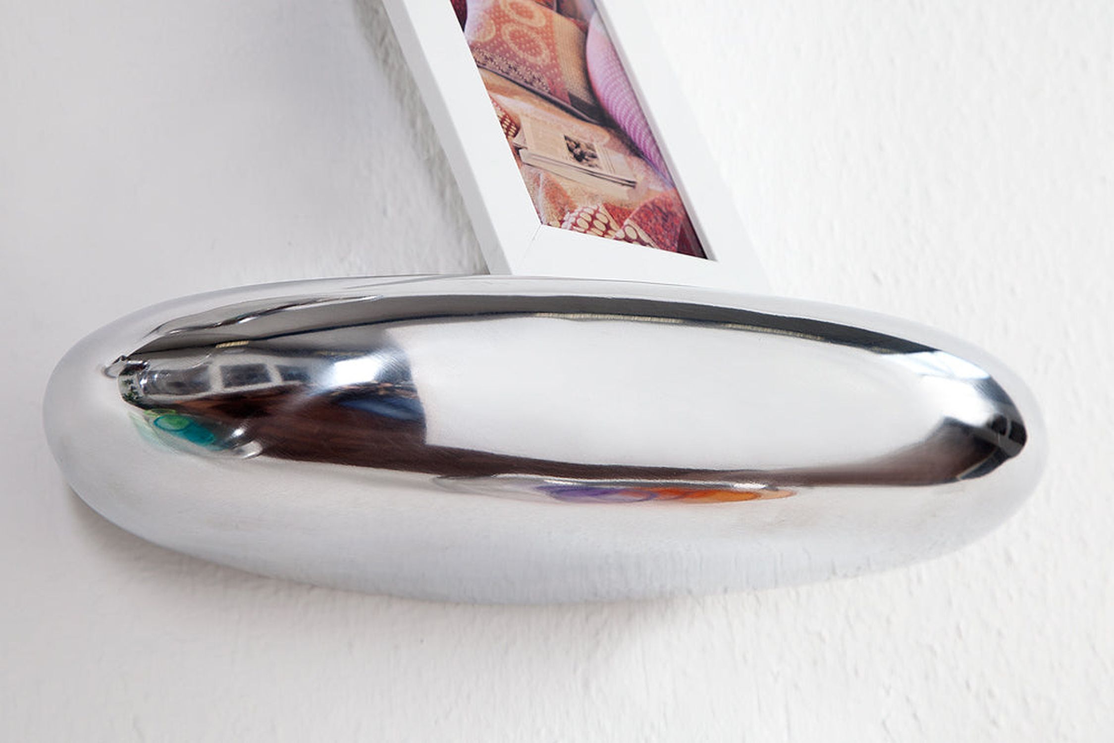 Wandregal Metall in Silber B: 40 cm rund schwebend