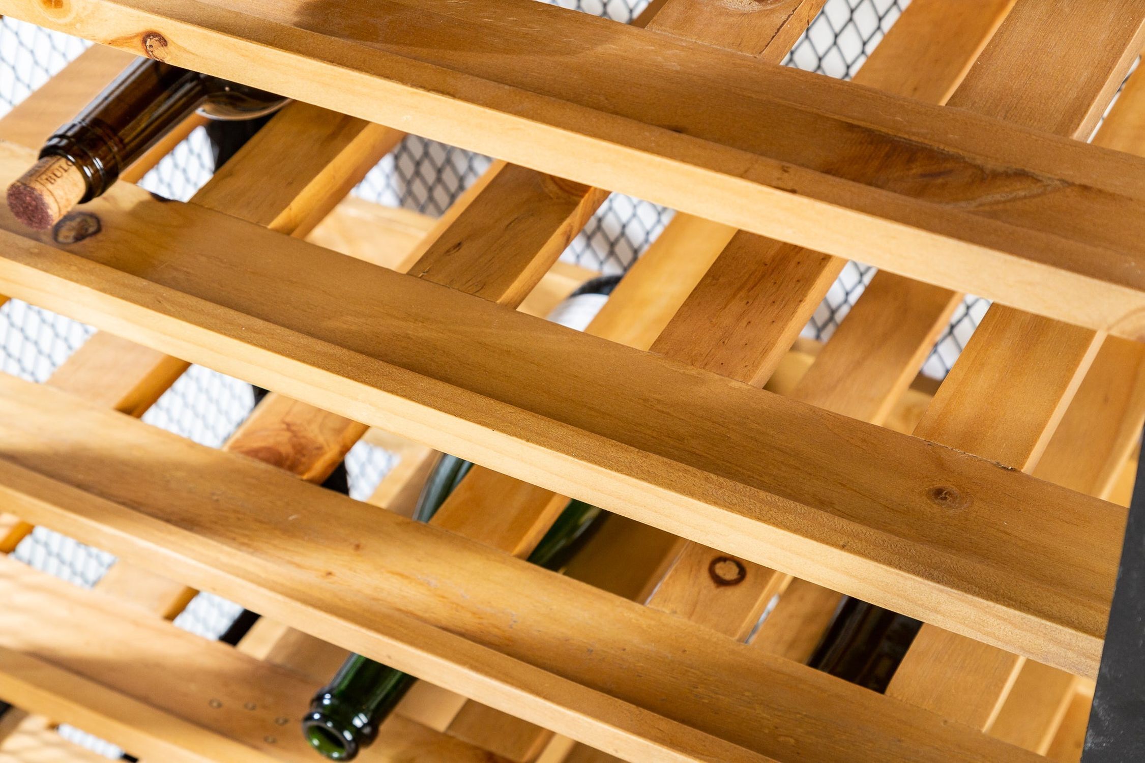 XXL Weinschrank 184cm für 72 Flaschen mit Schloss Eisen Holz