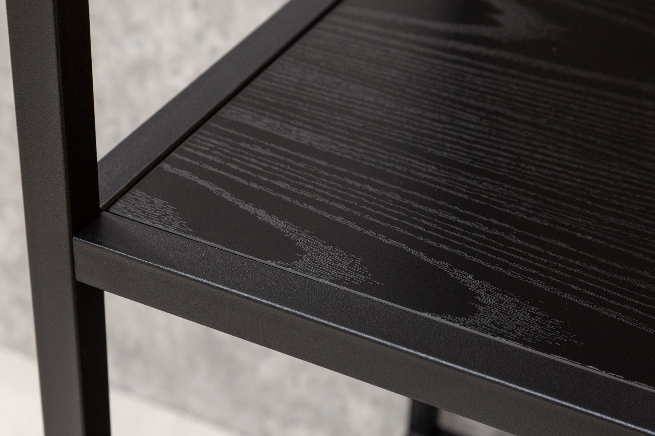 Standregal Schwarz 77 x 185 cm Modern asymmetrisch