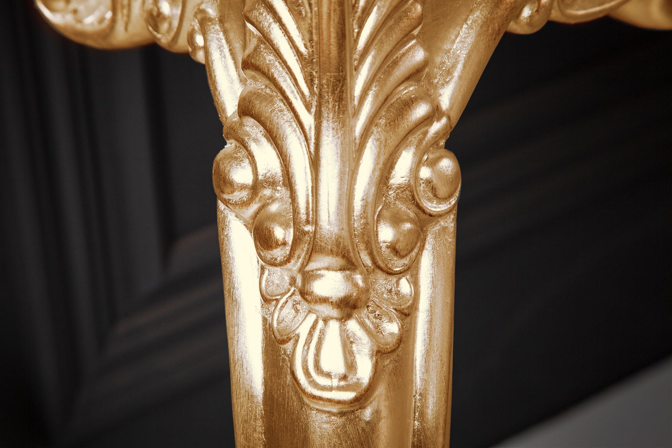 Konsolentisch Holz Polyurethan in Gold 110cm Handarbeit