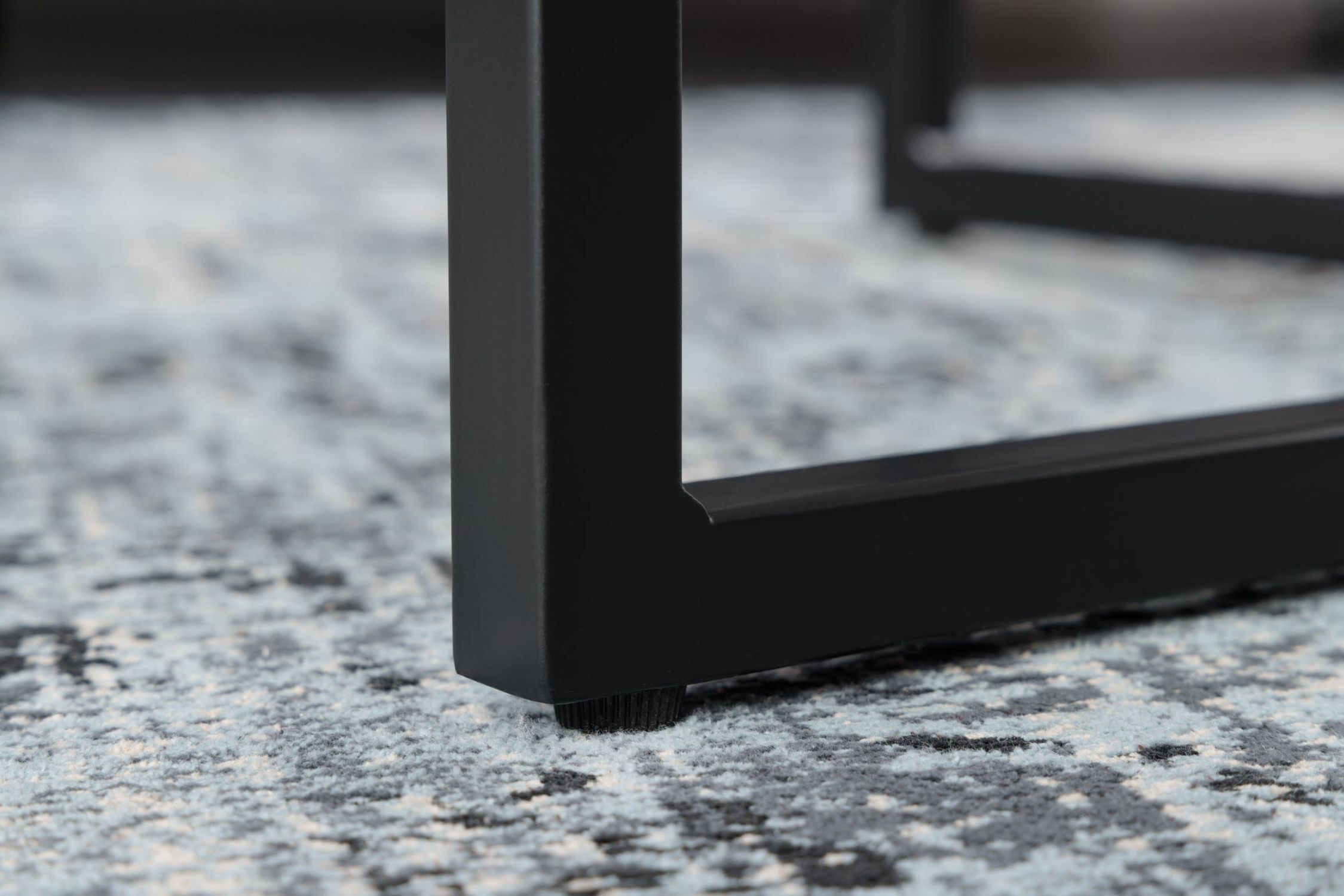 Couchtisch Hartglas Metall in Weiß Schwarz 80x80 cm
