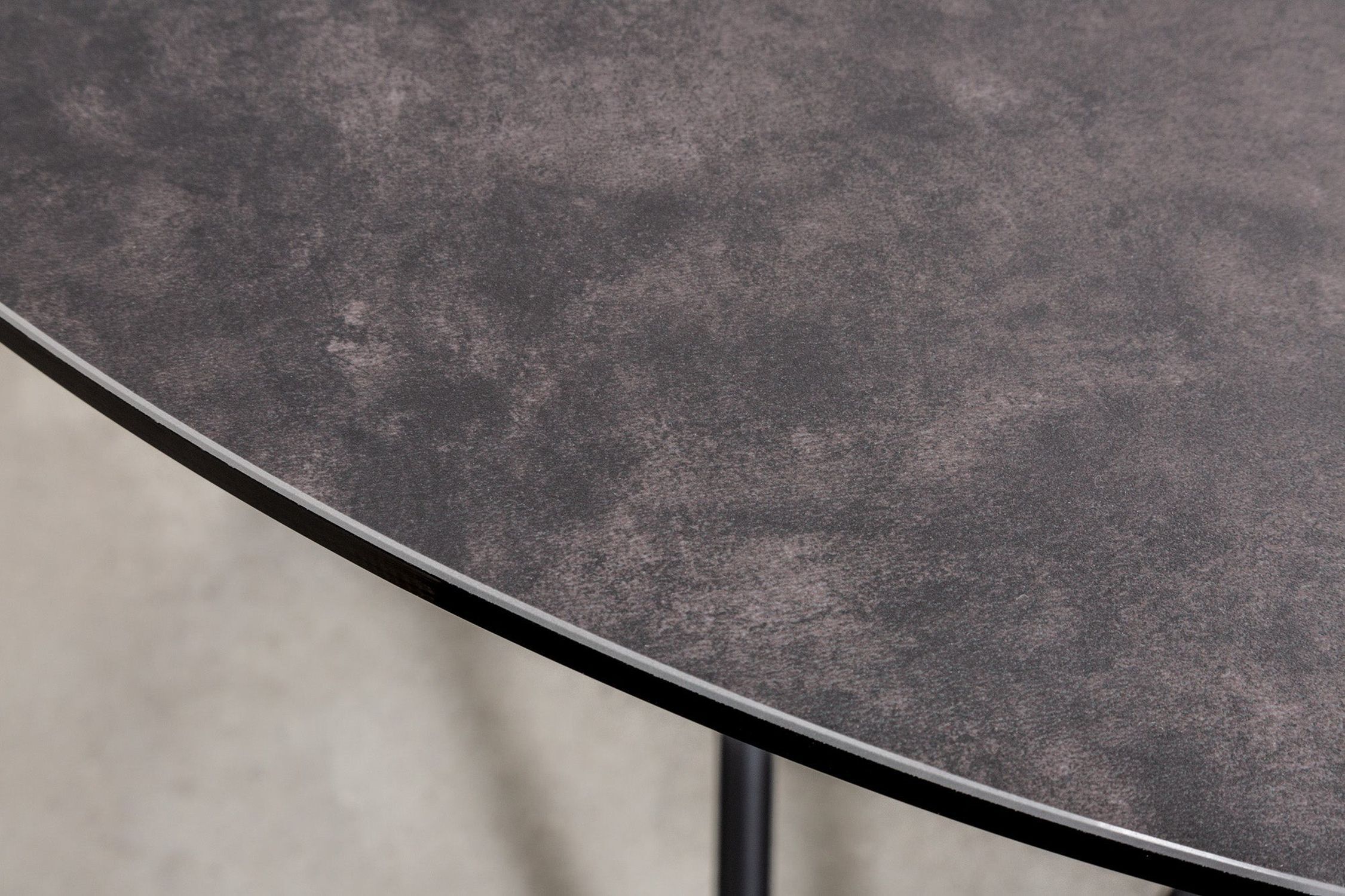 Esstisch Keramik Metall in Anthrazit Schwarz 120x120 cm