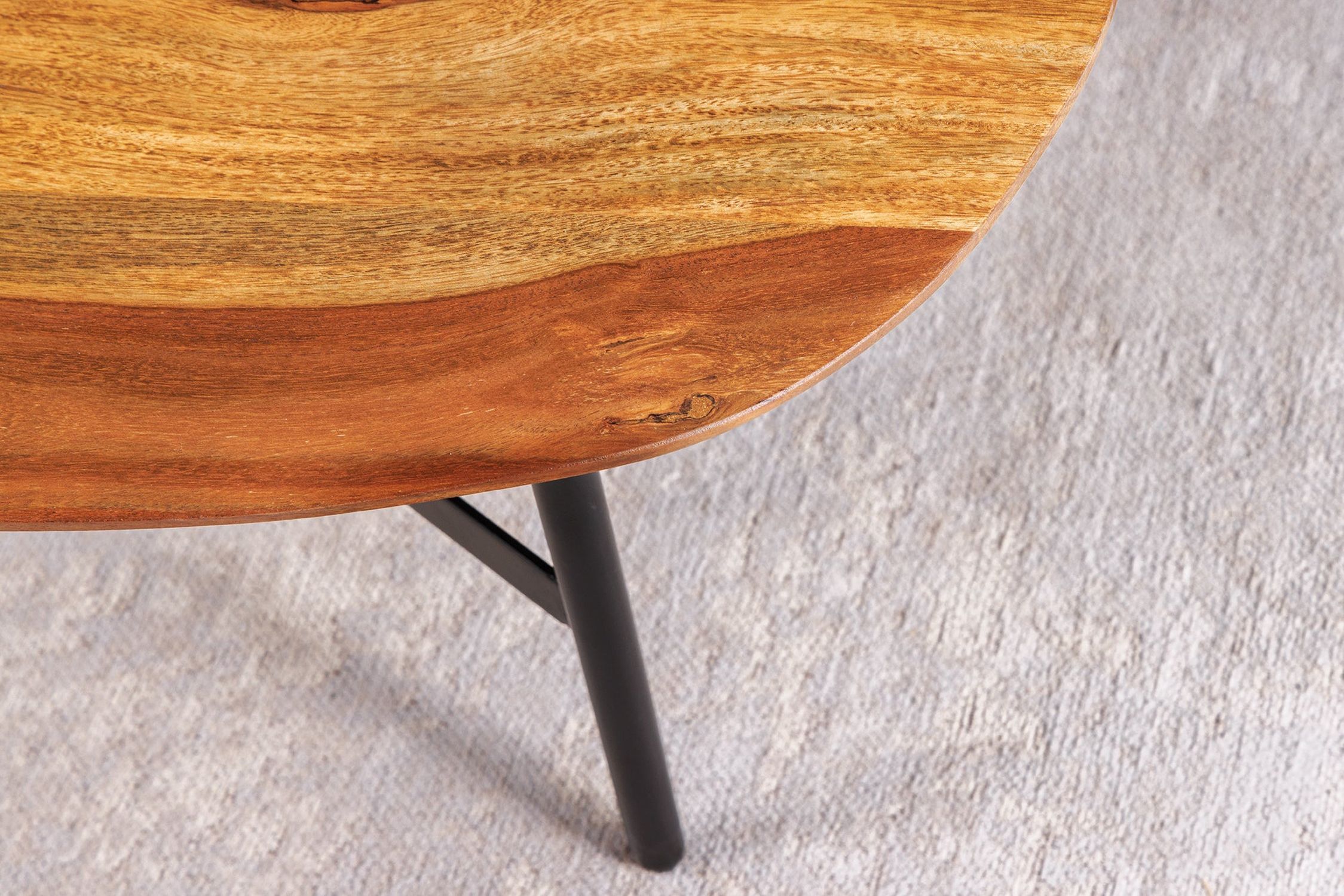 Couchtisch Sheesham Holz Metall 86 x 50 cm