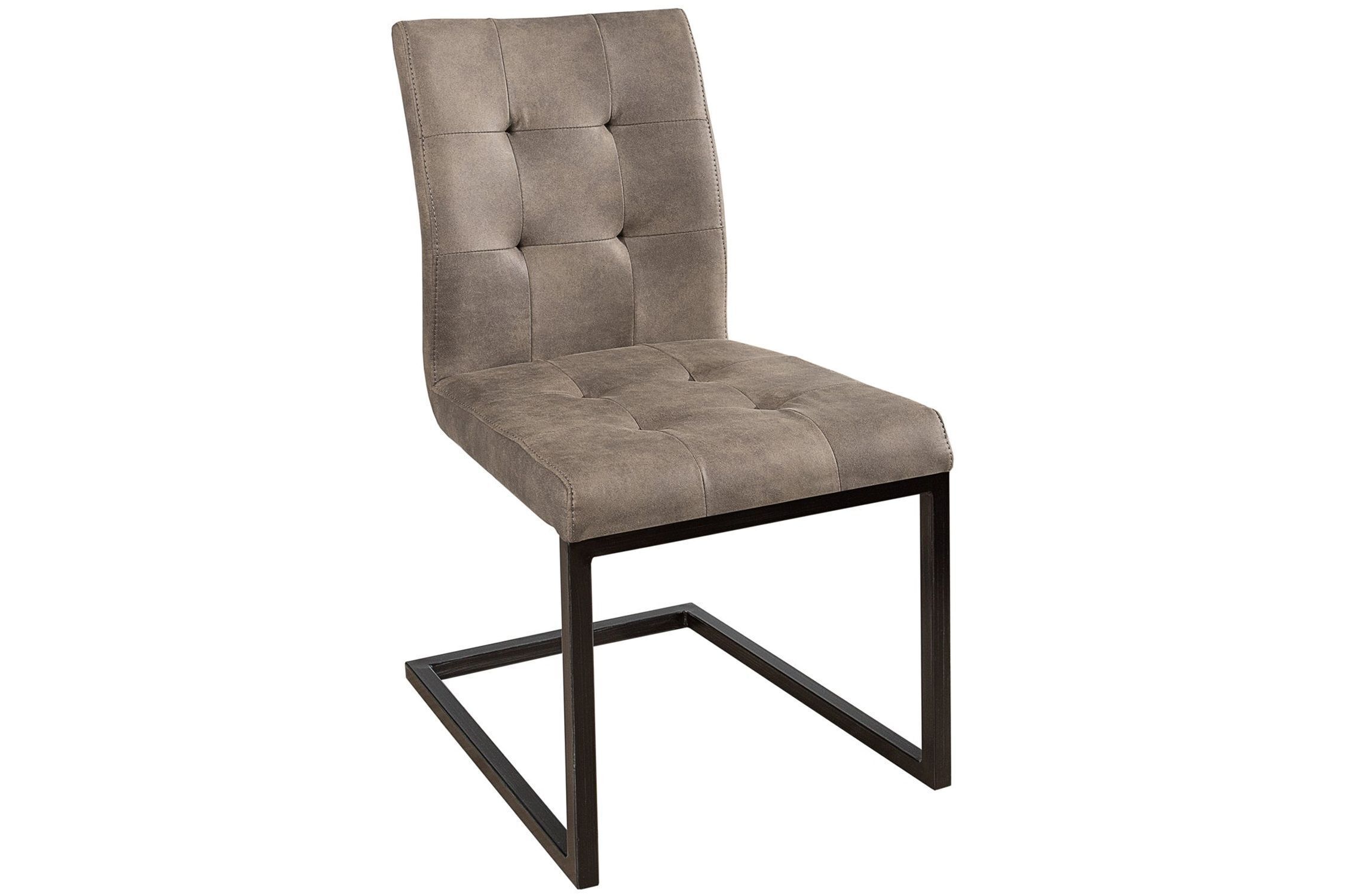 Freischwinger Stuhl Taupe Schwarz Stoff Metall SALEM