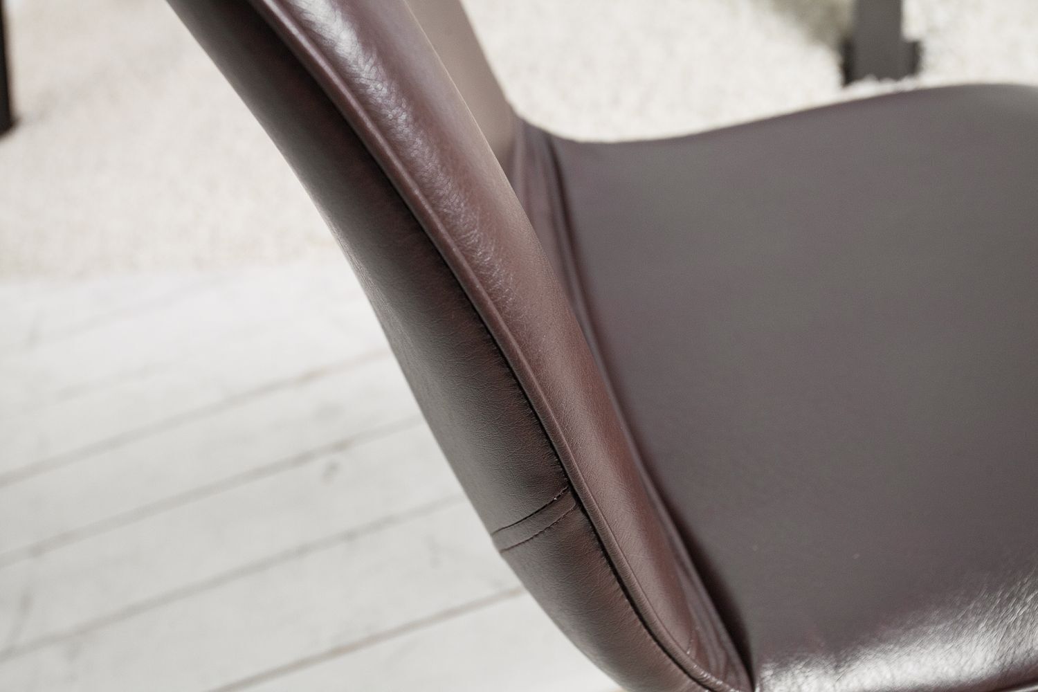 Esszimmerstuhl Kunstleder Metall 98 cm in Braun Schwarz