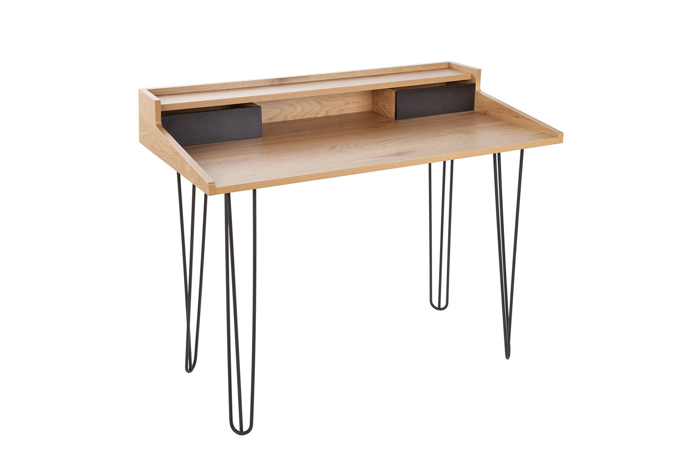 Schreibtisch mit Schublade in Eiche Schwarz 110x89 cm