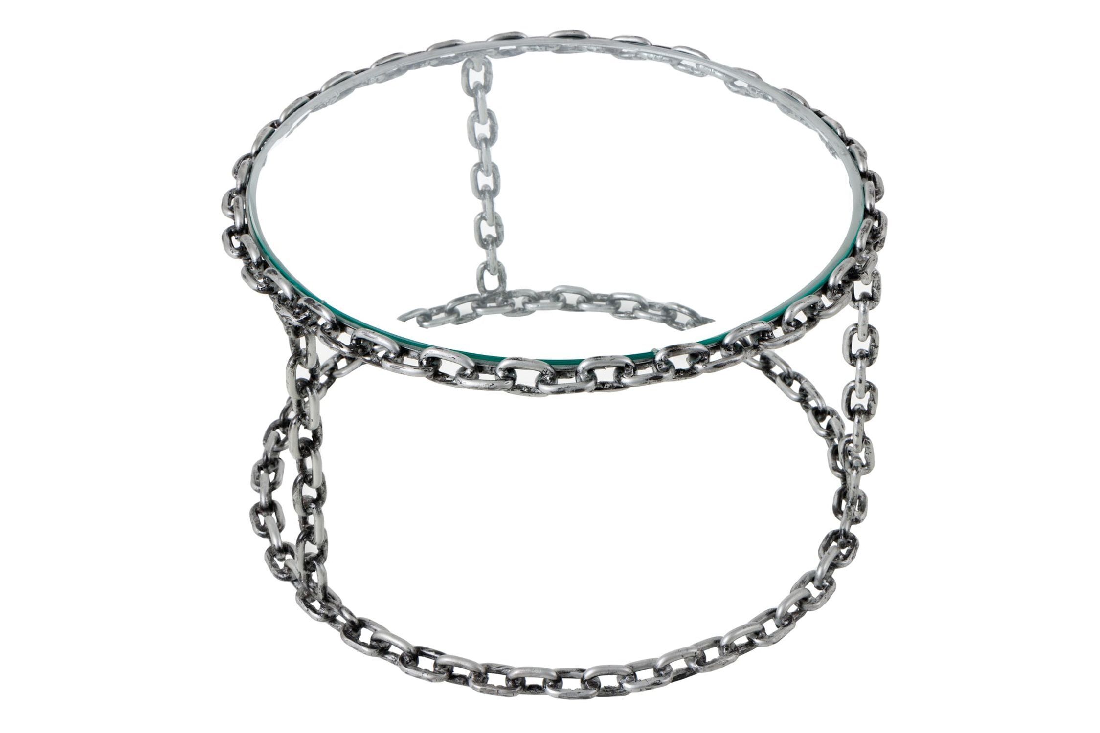 Couchtisch Hartglas Eisen in Silber 65x65 cm Handarbeit