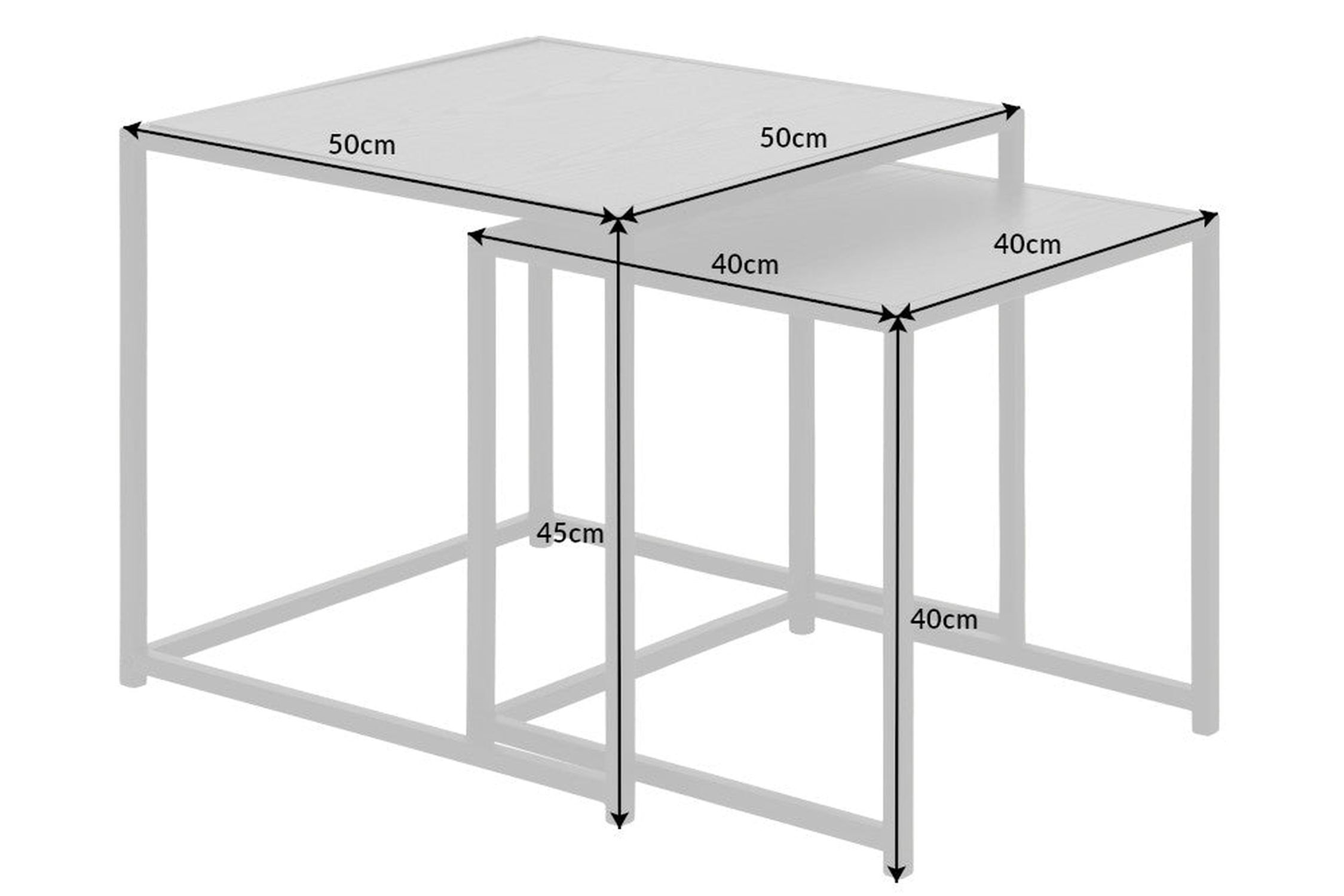Beistelltisch 2er Set in Schwarz quadratisch Modern