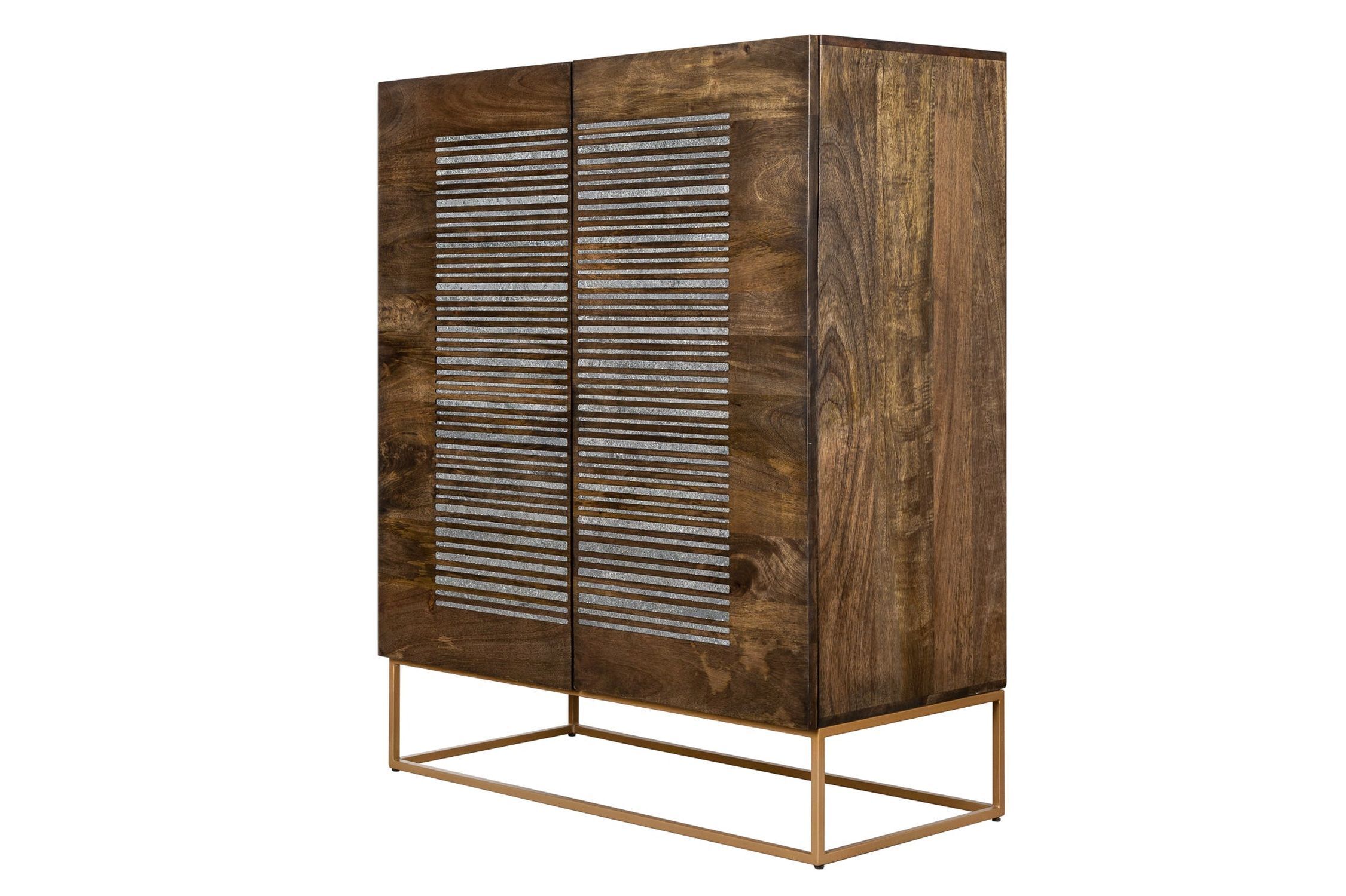Mehrzweckschrank Holz Achat Metall 100 x 121 cm dekorativ