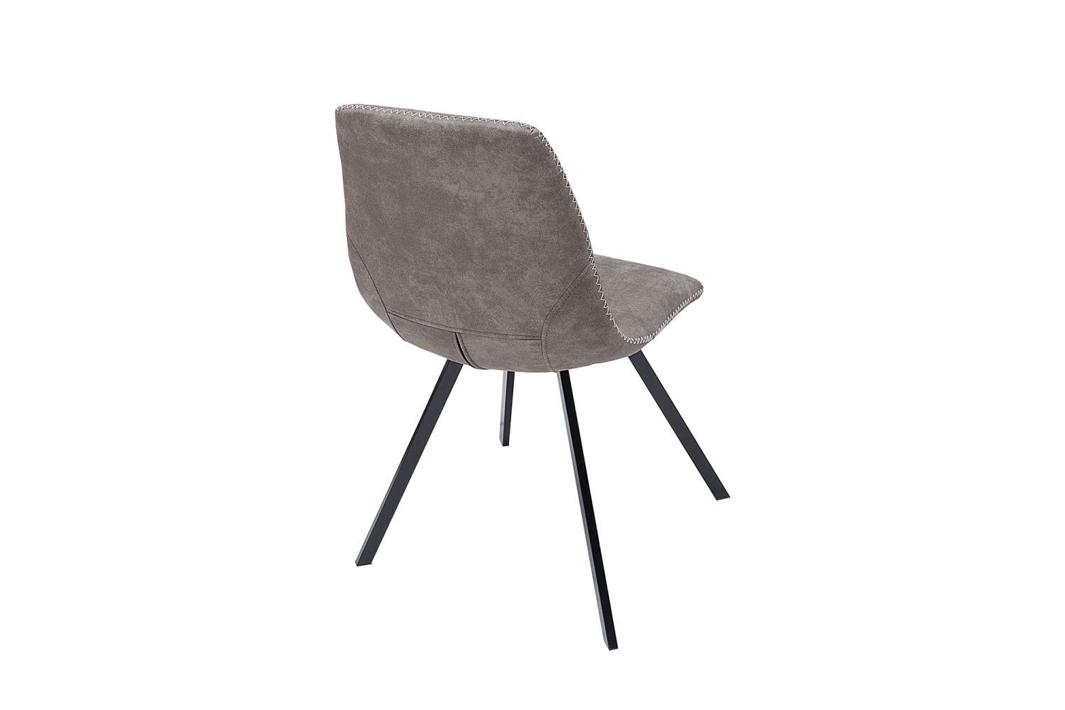 Esszimmerstuhl Microfaser Metall 47 cm in Taupe Grau Schwarz