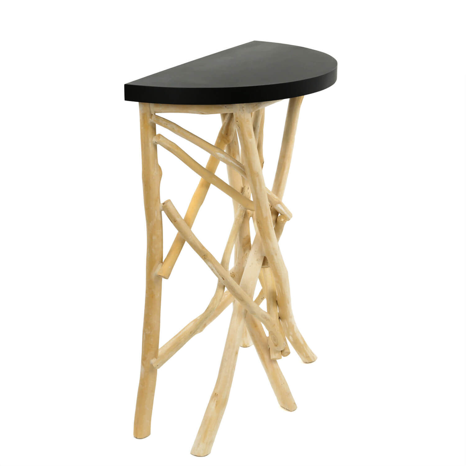 Beistelltisch Treibholz MDF Handarbeit 160 cm in Natur Schwarz