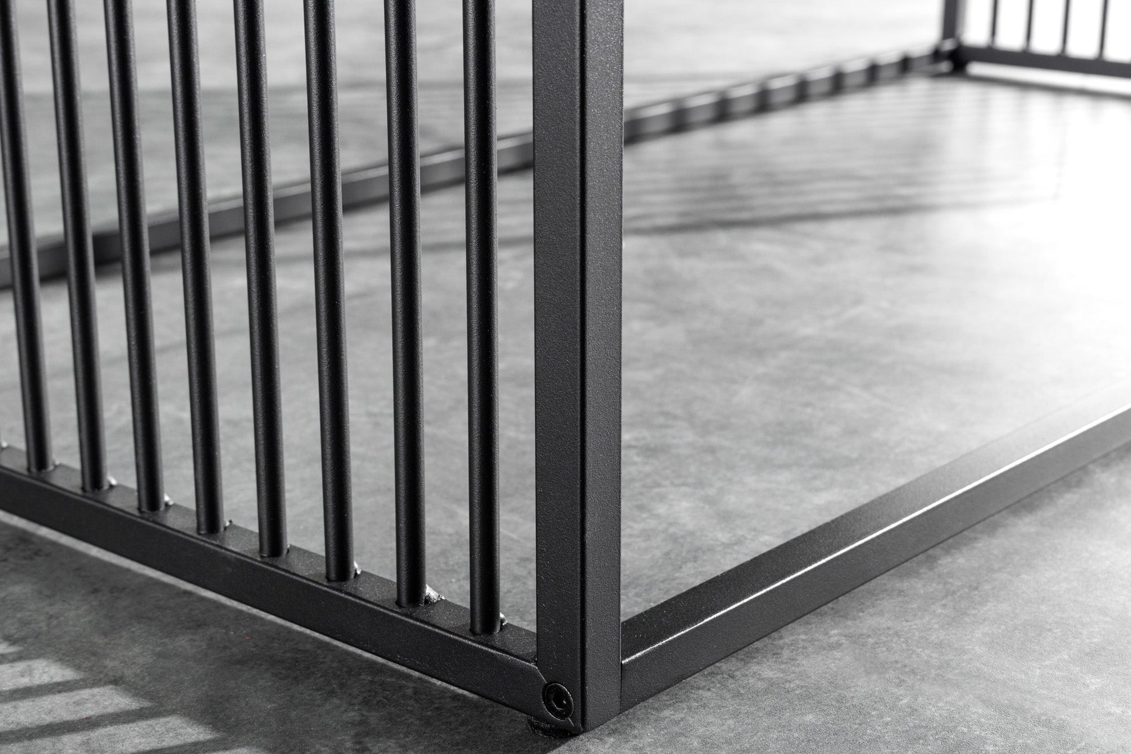 Couchtisch Glas MDF Metall in Schwarz 100 x 50 cm Modern