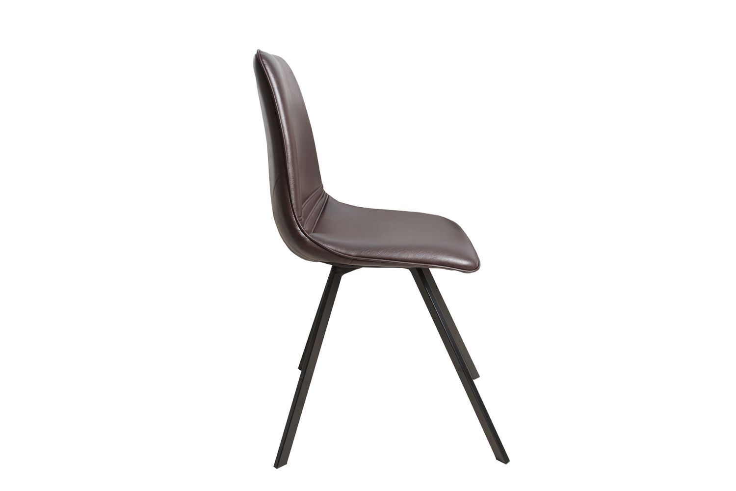 Esszimmerstuhl Kunstleder Metall 98 cm in Braun Schwarz