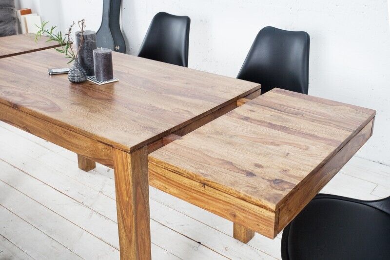 Esstisch Sheesham Holz ausziehbar 1200-2000x80 cm in Natur