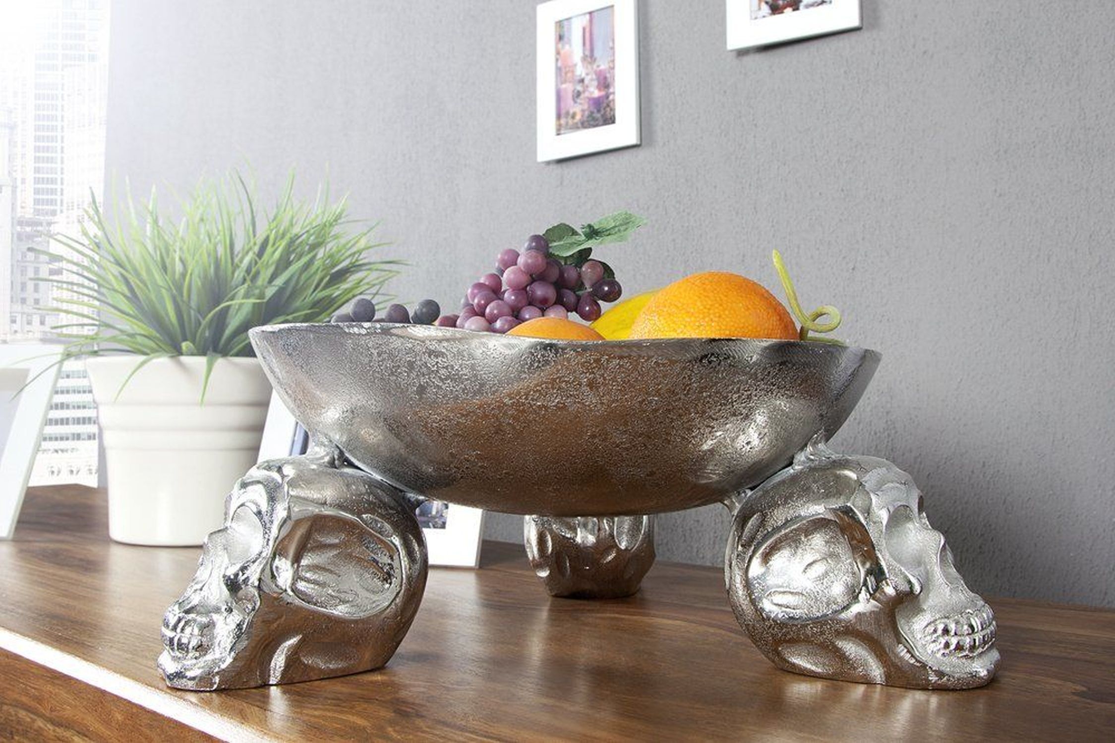 Obstschale Aluminium Ø 35 cm in Silber