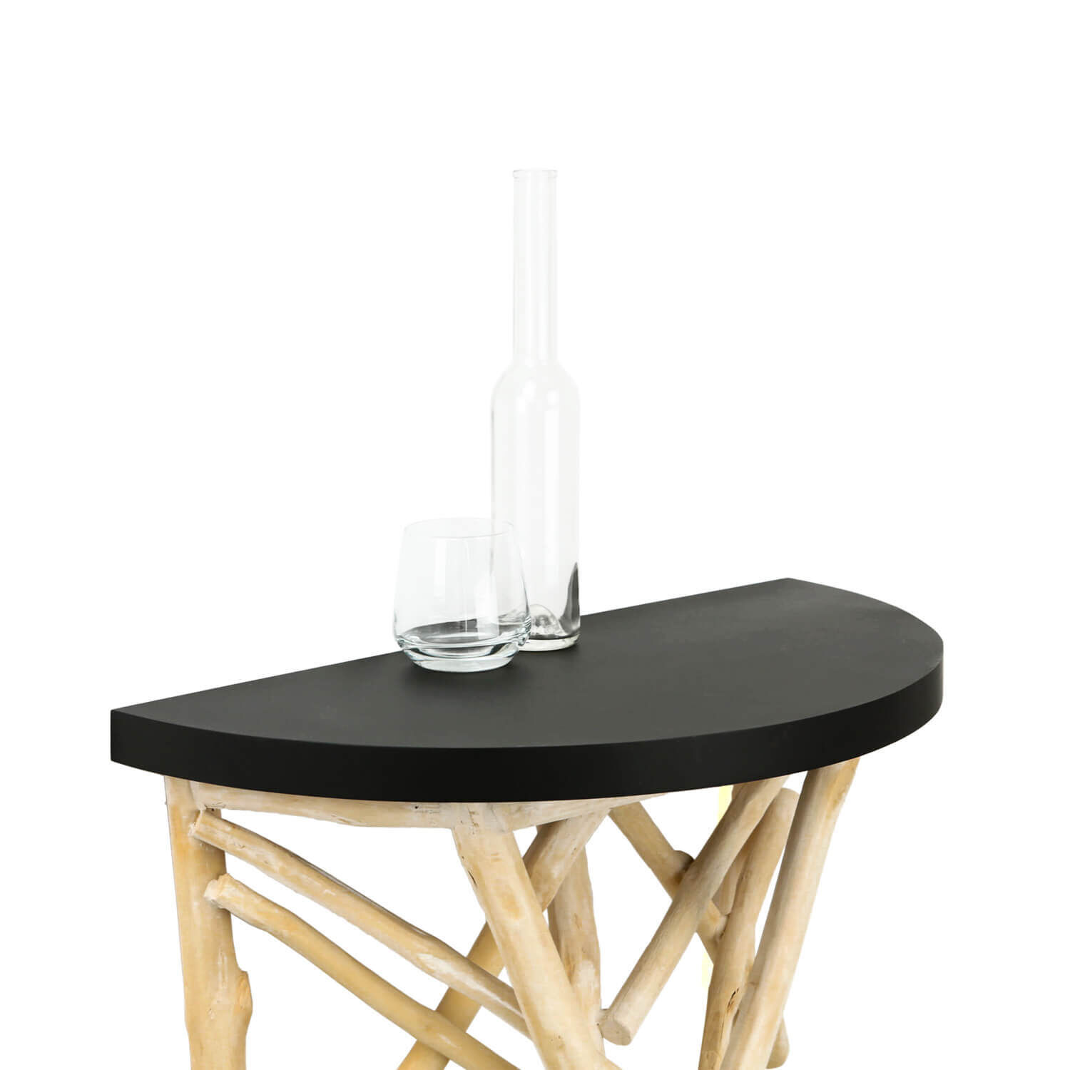 Beistelltisch Treibholz MDF Handarbeit 160 cm in Natur Schwarz