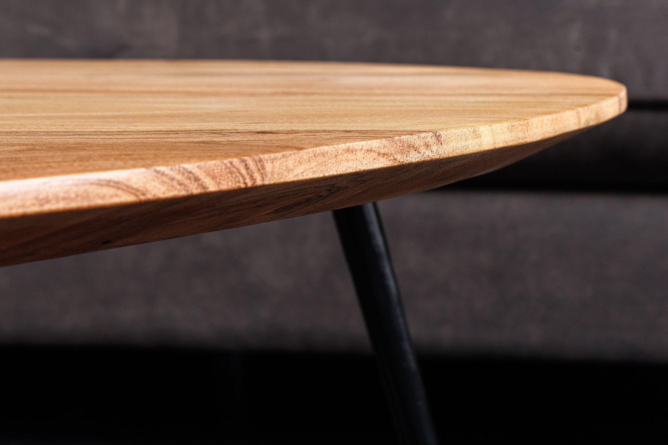 Couchtisch Akazienholz Metall 70 x 70 cm Industrial Design
