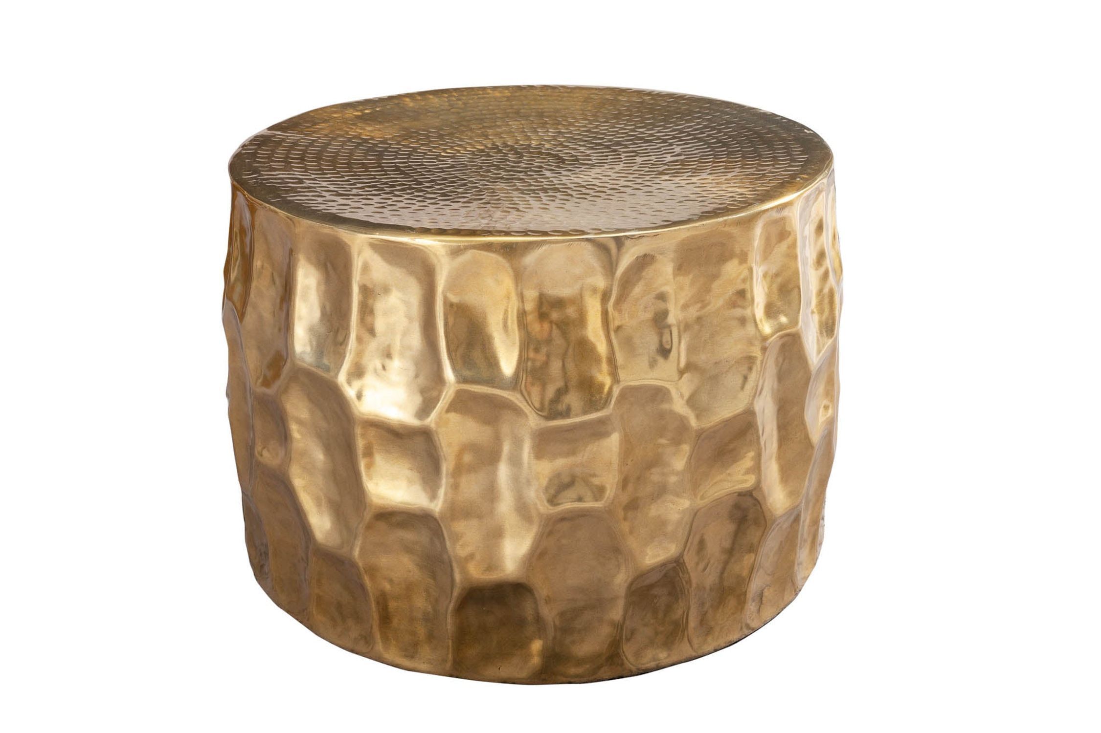 Couchtisch Aluminium in Gold 53 x 53 cm Handarbeit