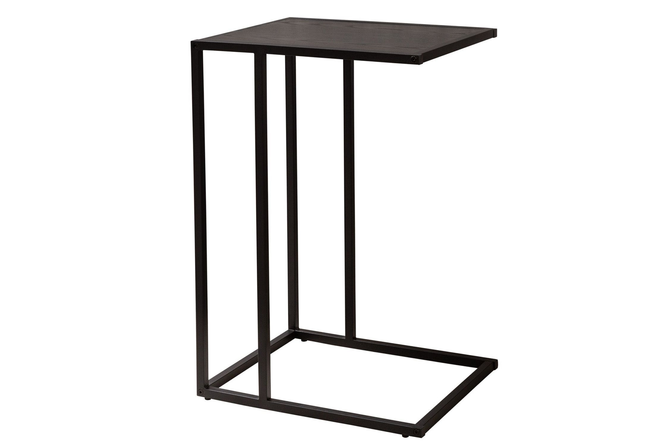 Beistelltisch in Schwarz 43 x 35 cm C-Form Metall MDF
