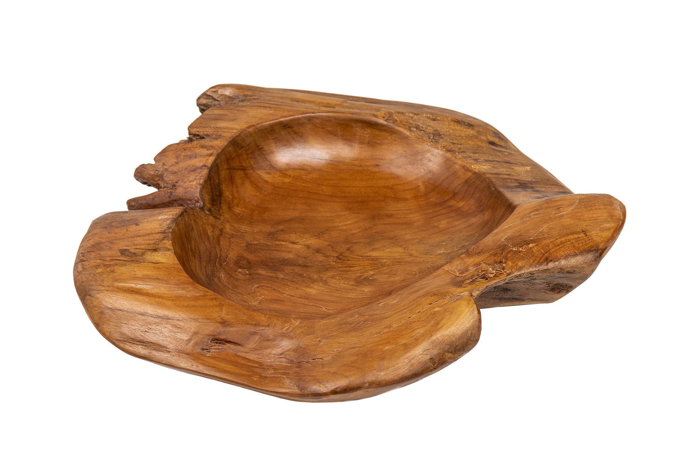 Handgefertigte Dekoschale Teakholz B: 40 cm Unikat