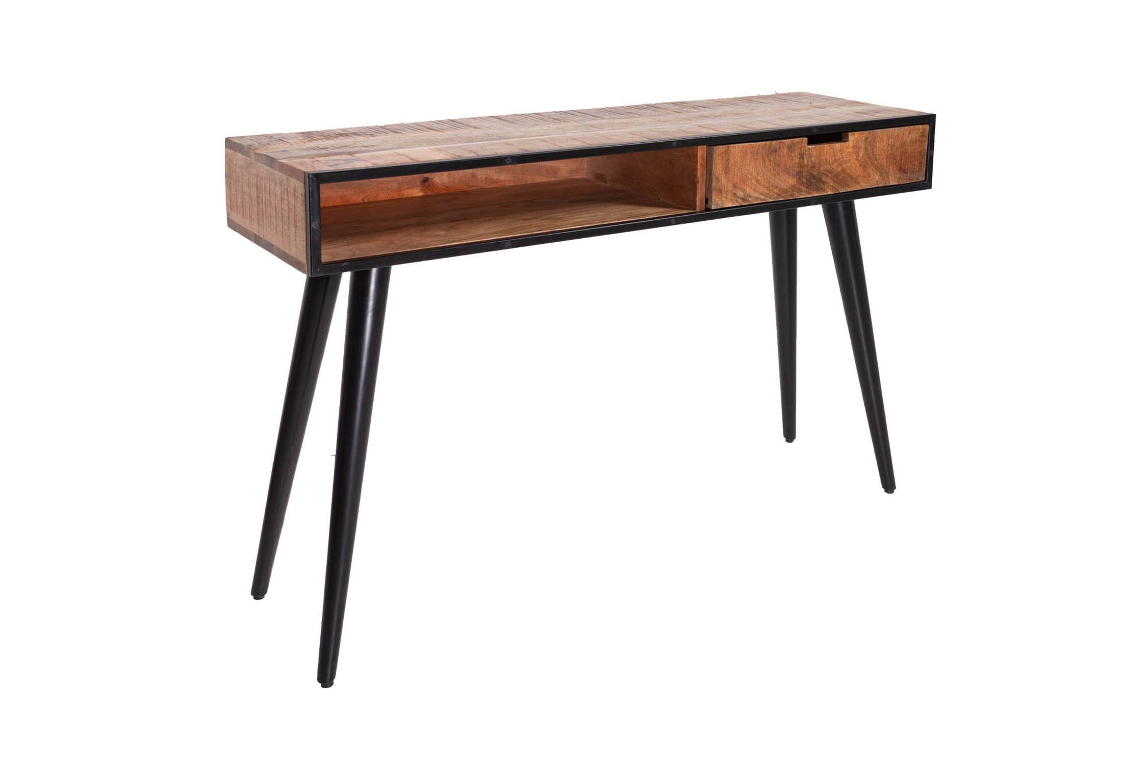 Konsolentisch mit Schublade Mango Holz Metall 120cm