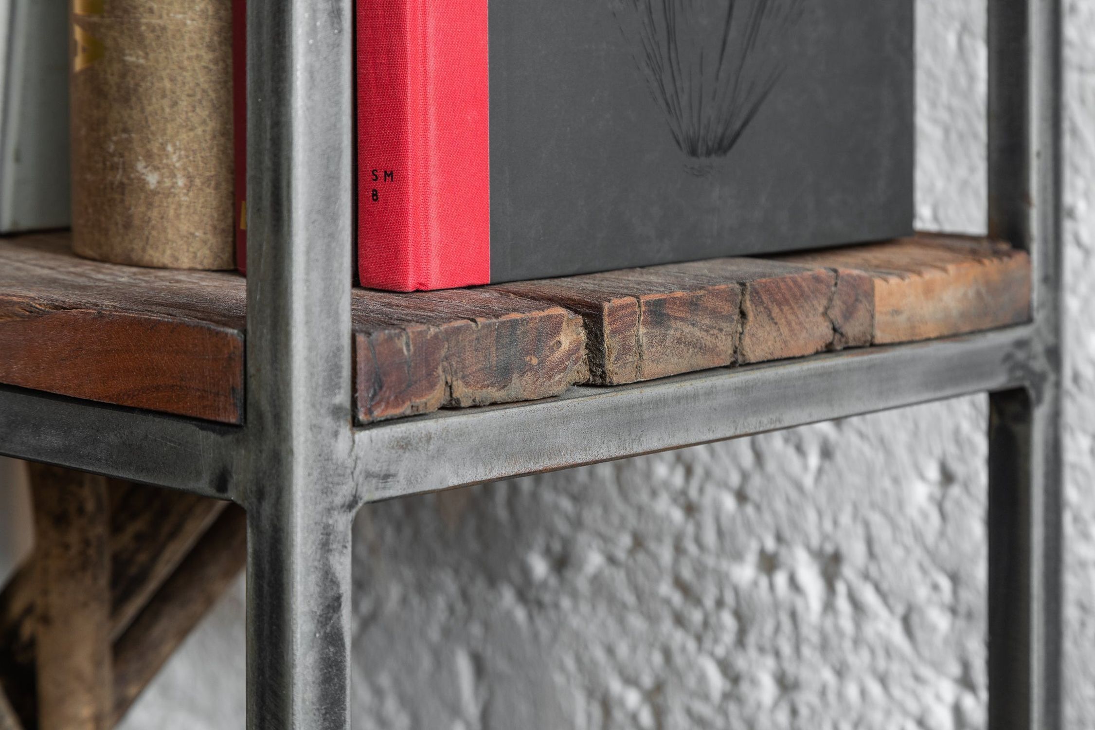 Shabby Regal Holz Metall H: 186 cm Handarbeit für Bücher