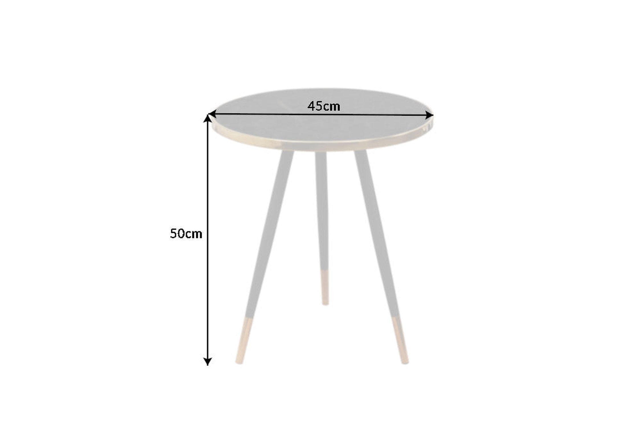 Beistelltisch rund Ø 45 cm Marmor Optik Dreibein