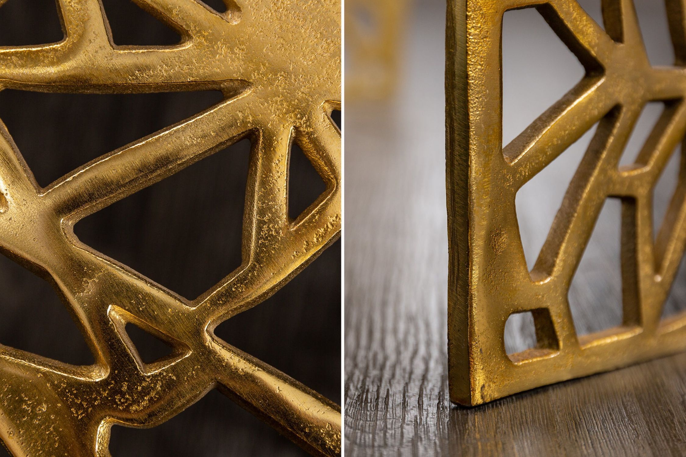 Couchtisch Metall in Gold 60 x 60 cm Handarbeit
