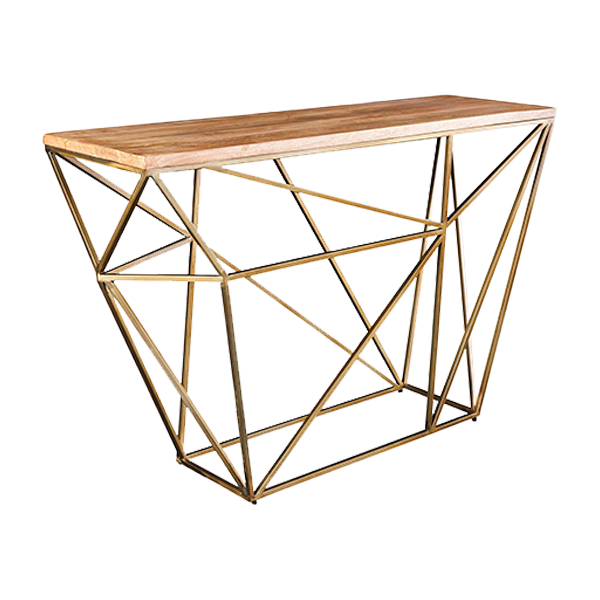 Konsolentische Beistelltisch, Glastisch, Gold, Metallrahmen, Geometrisch