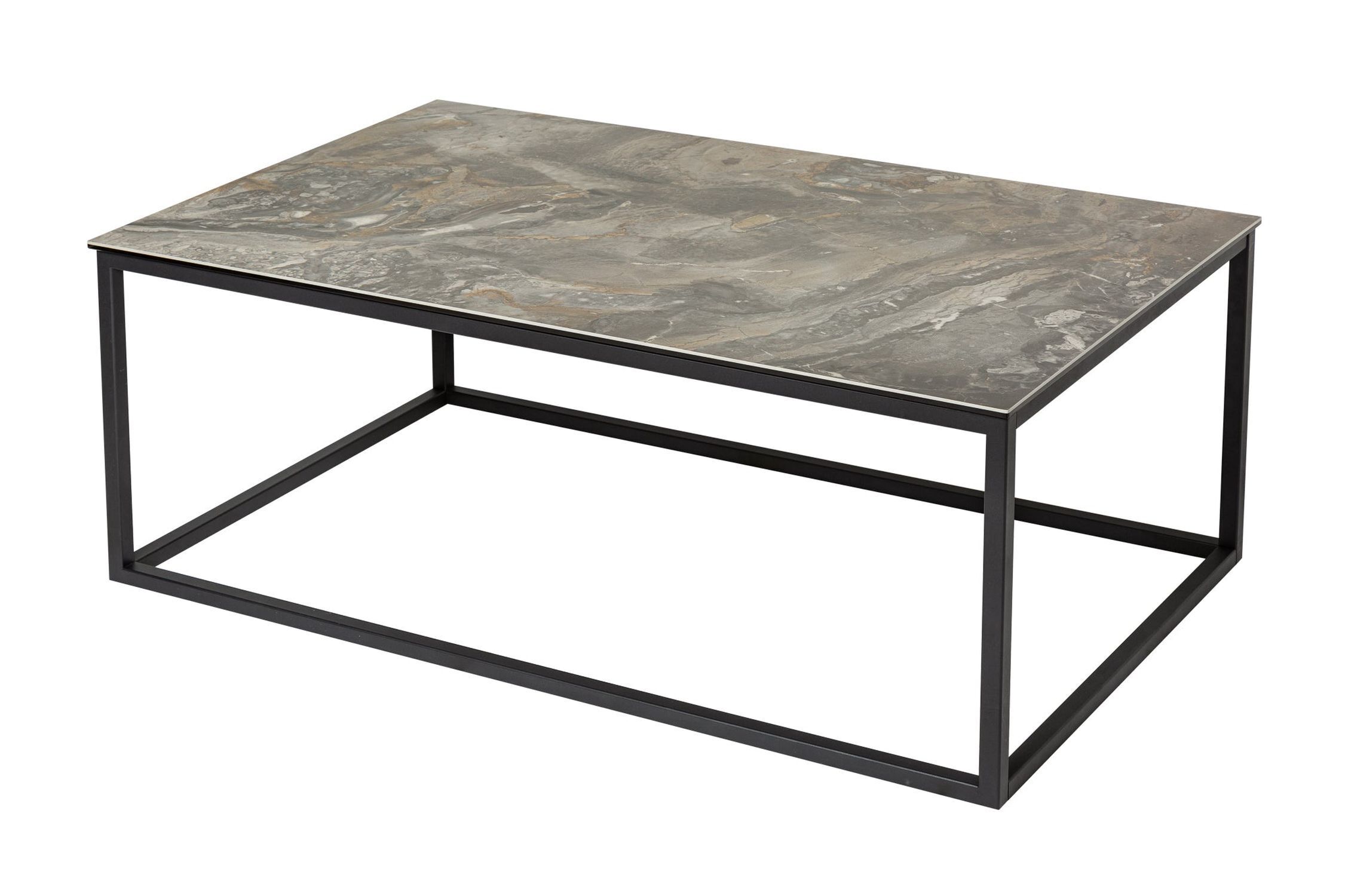 Couchtisch Keramik in Marmor Optik Schwarz 100x60 cm