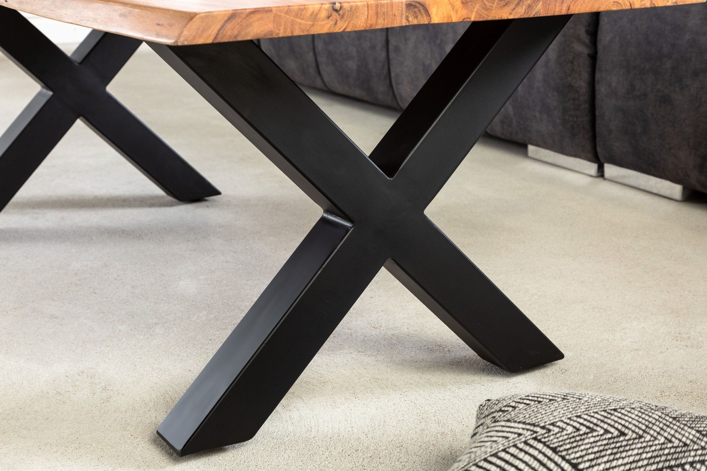 Couchtisch 120 x 60 cm Baumkante x -Beine Industrial