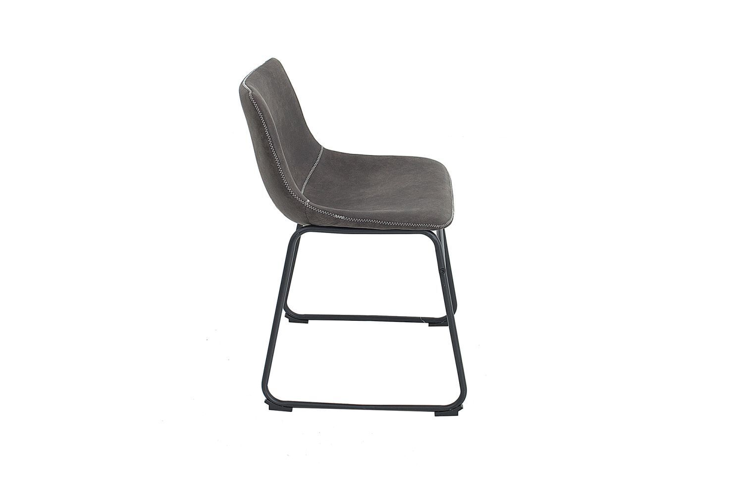 Esszimmerstuhl Microfaser Eisen 45 cm in Vintage Grau Schwarz