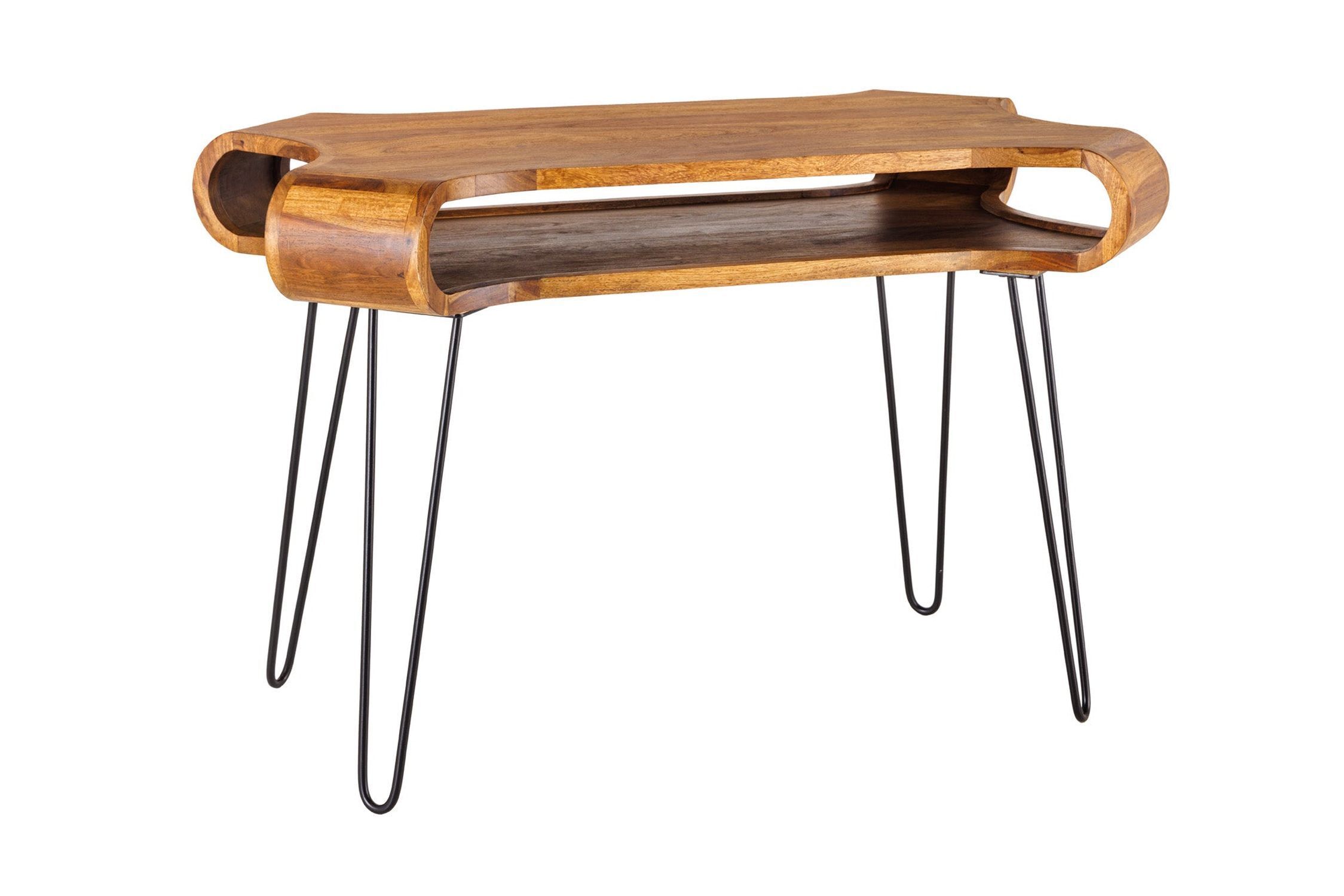 Schreibtisch Sheesham Holz Metall 120 x 78 cm