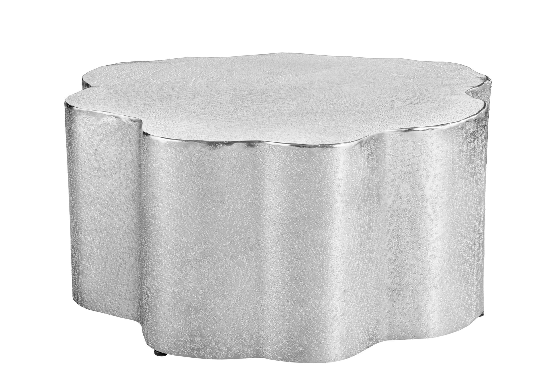 Couchtisch Metall in Silber 71 x 73 cm Handarbeit