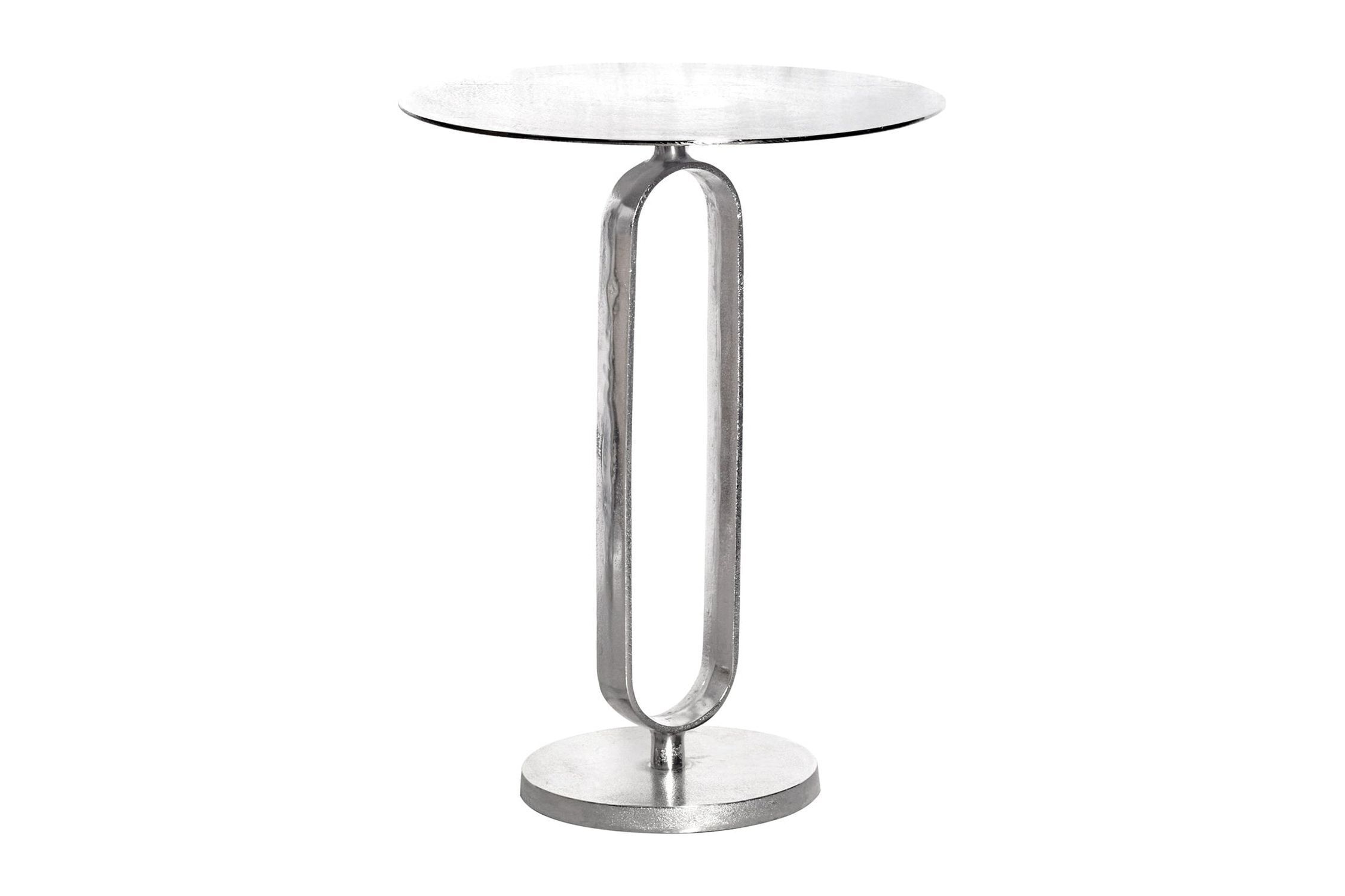 Beistelltisch Metall in Weiß Silber 45x45 cm Handarbeit