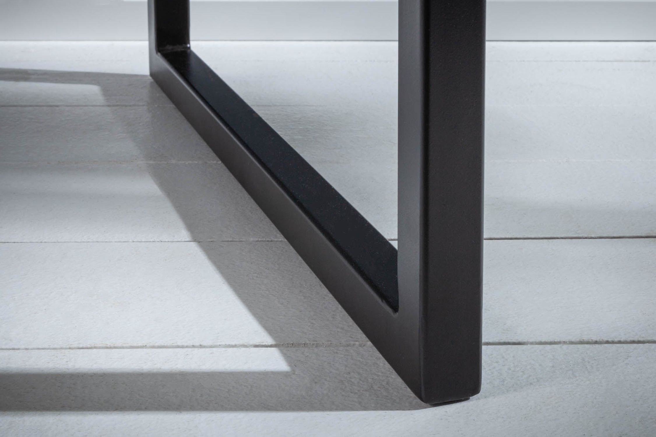 Schreibtisch Sheesham Holz Metall Rauch Finish Schwarz 118cm