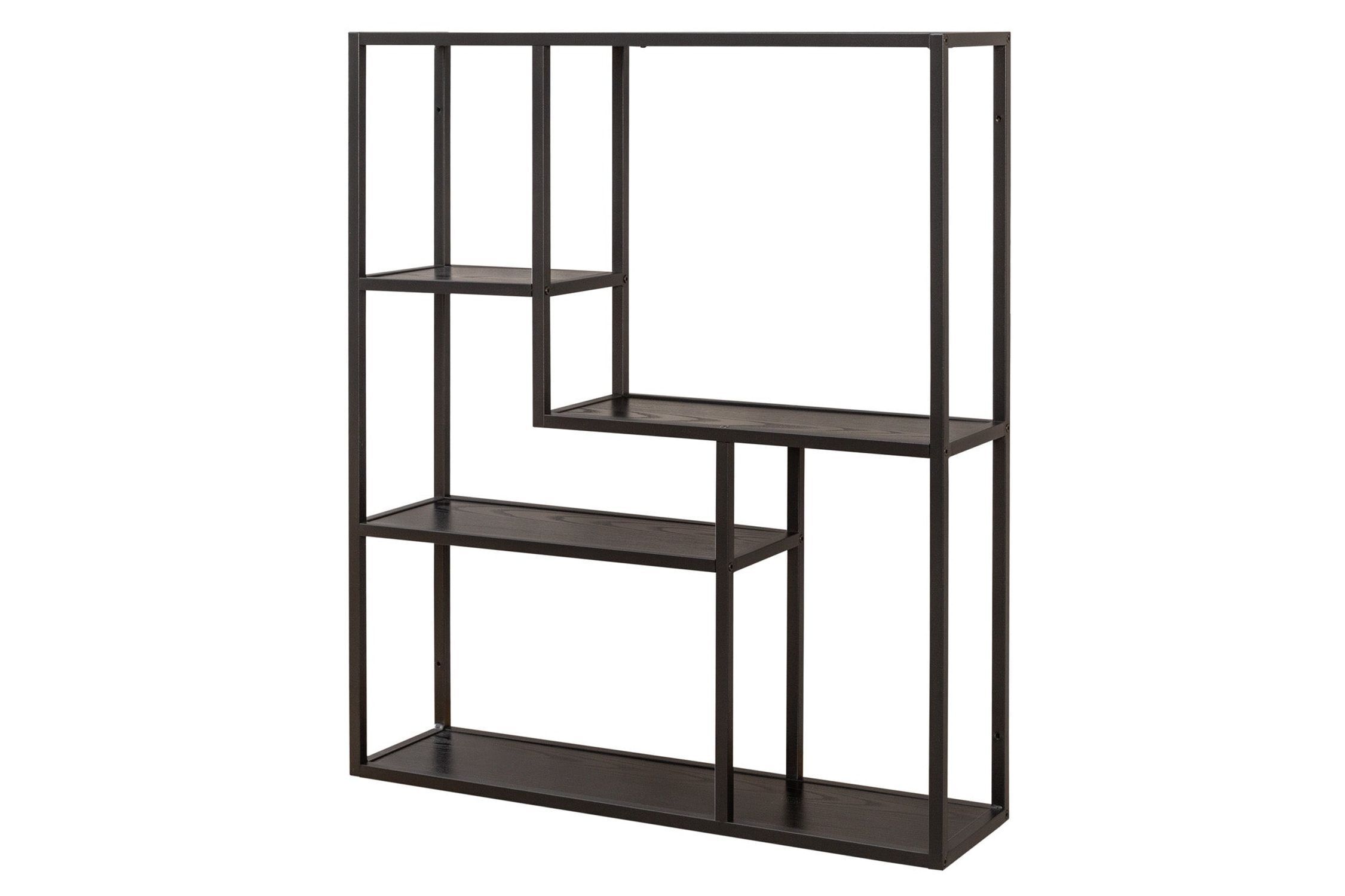 Wand Regal Schwarz Holz Optik 75 x 91 cm groß Modern