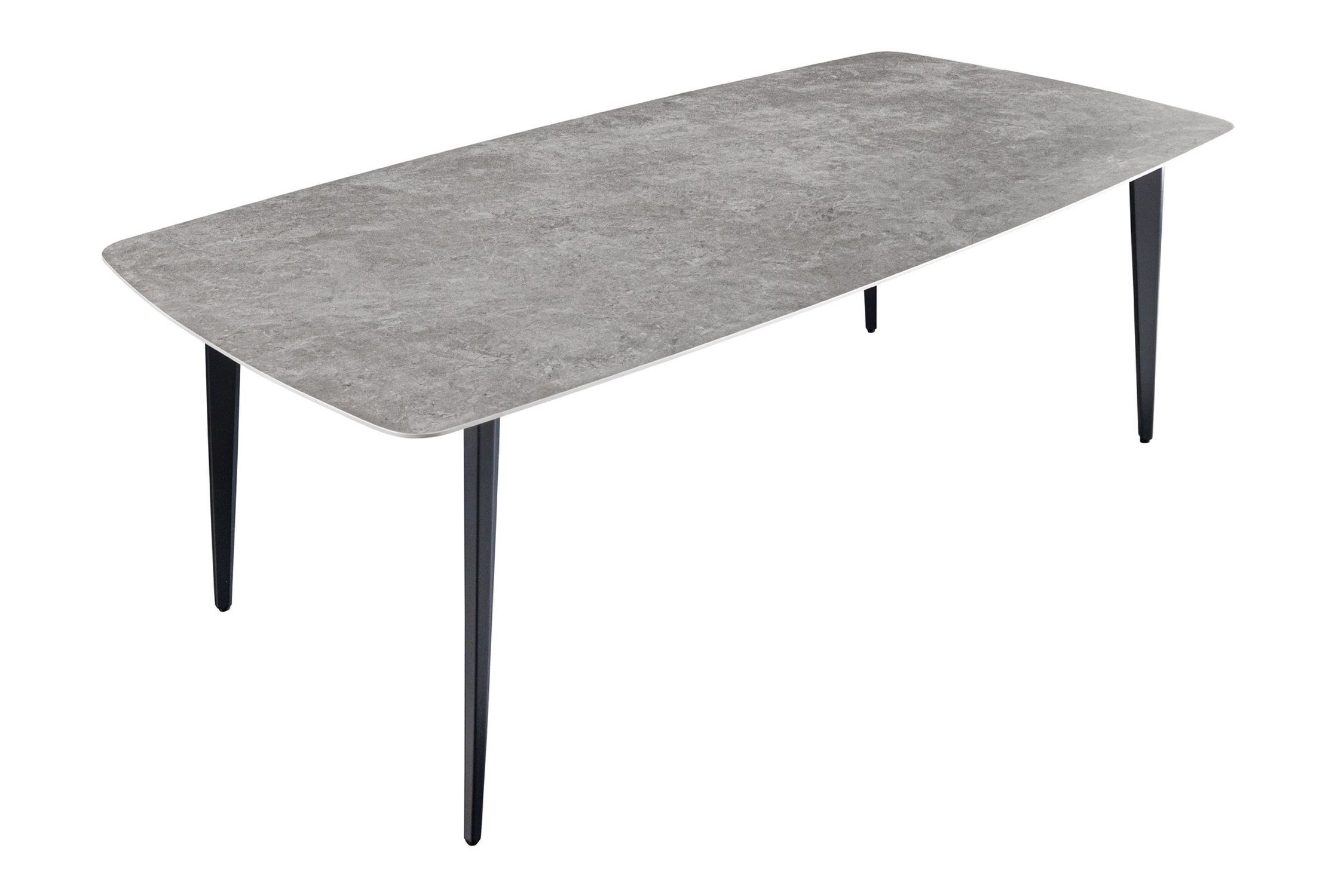 Esstisch Keramik Metall in Grau Marmor Schwarz 160x85 cm