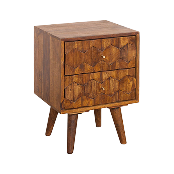 Nachttische Nachttisch, Schubladenkommode, Holz, Mid-Century, geometrisches Muster